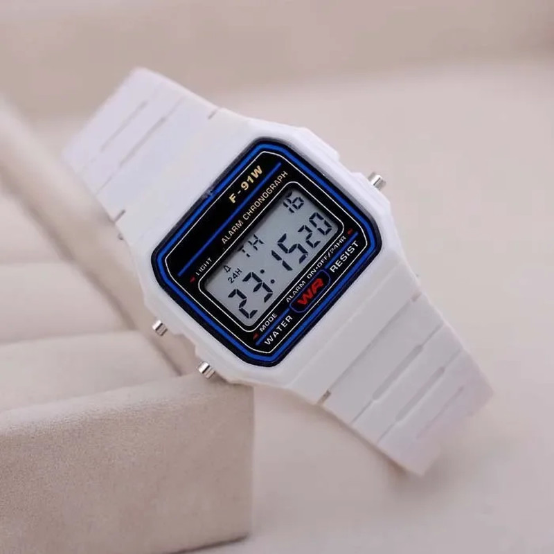 Retro Square Electronic Watches Digital Display Women Men Watch Rose Gold Silver