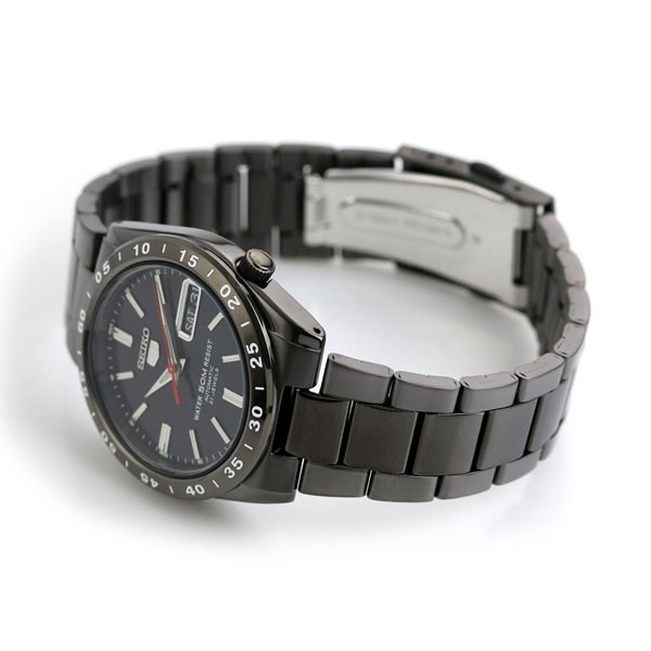 Seiko 5 Automatic Men’s Watch with Black Lightning Bolt Pattern, SNKE03K1, Black