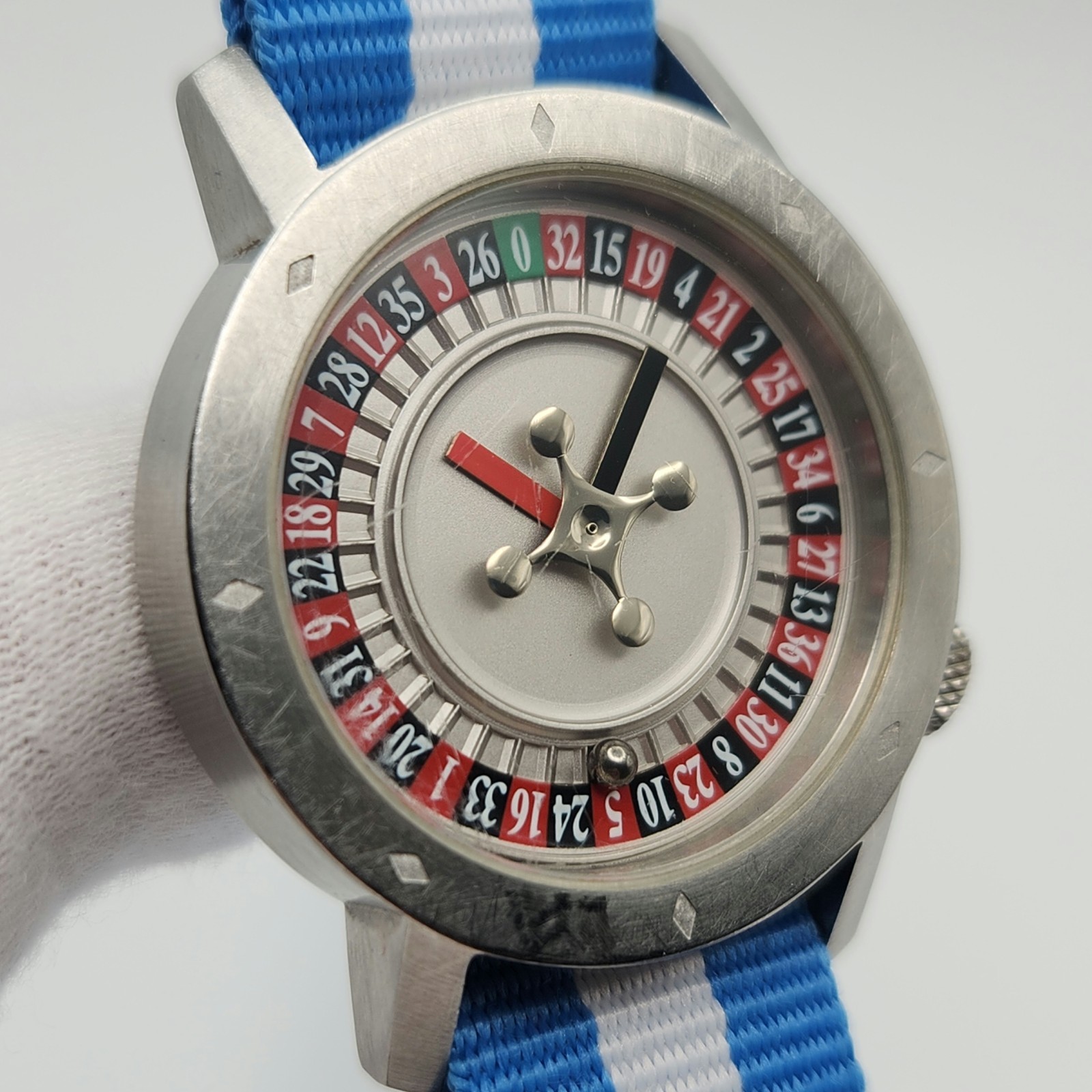 Akteo Roulette Men’s Silver Tone Quartz Watch Made in France
