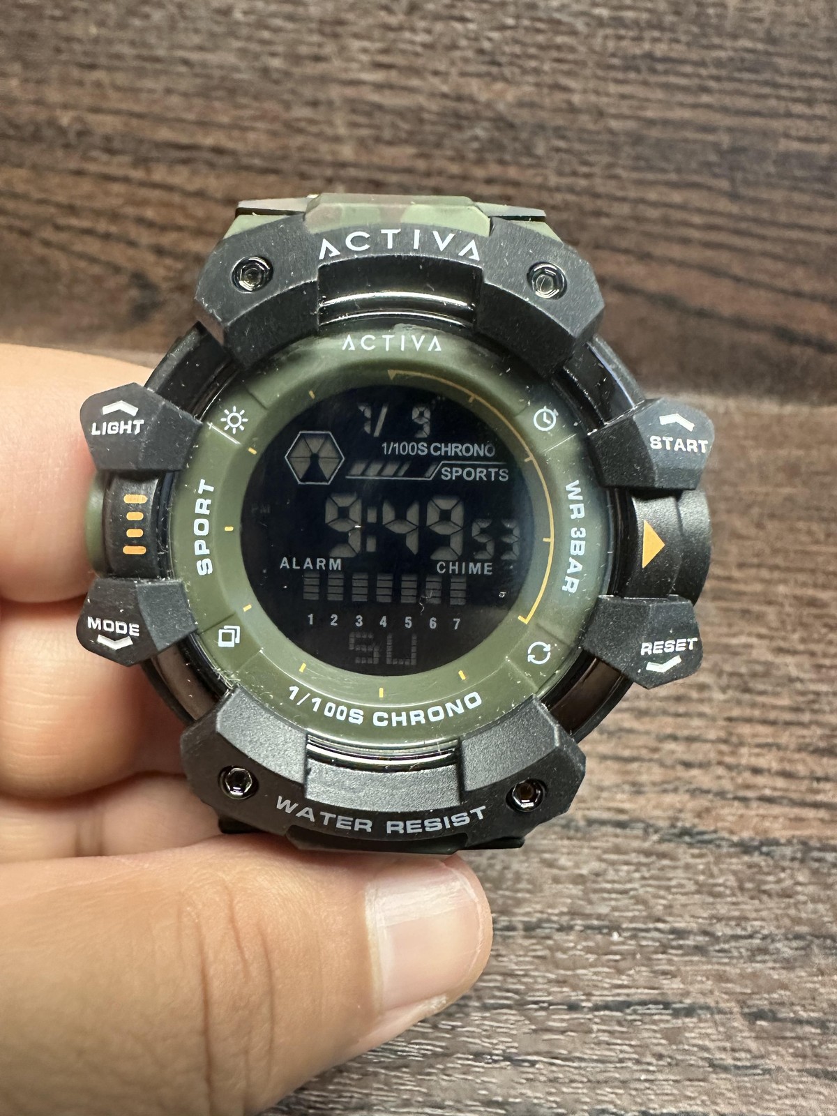 Activa Digital Sports Watch Mens Camo Strap Chronograph Alarm 30M WR New w/Tags