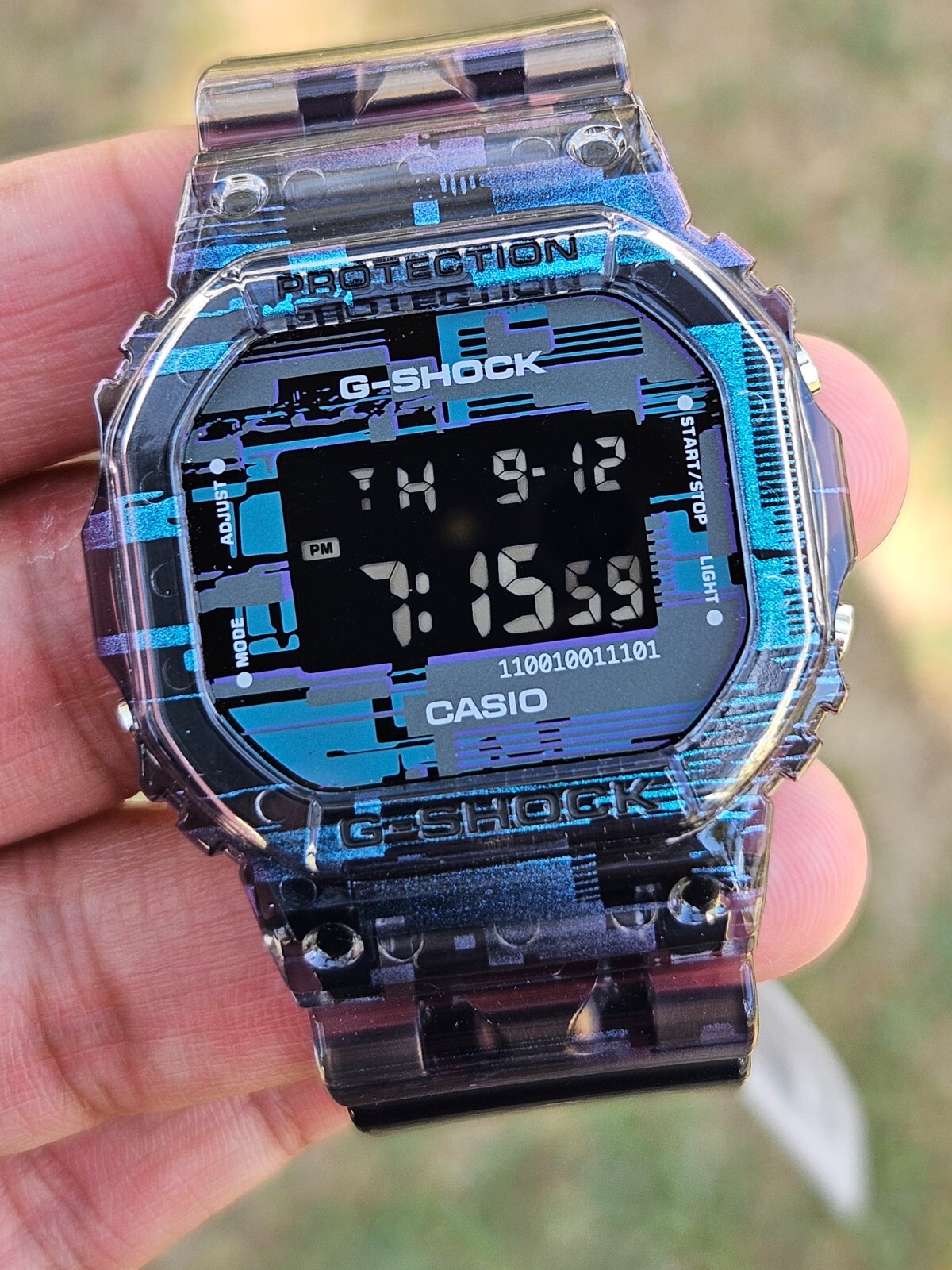 “Casio G-Shock DW-5600 Transparent Cyberpunk Limited Edition Digital Watch”