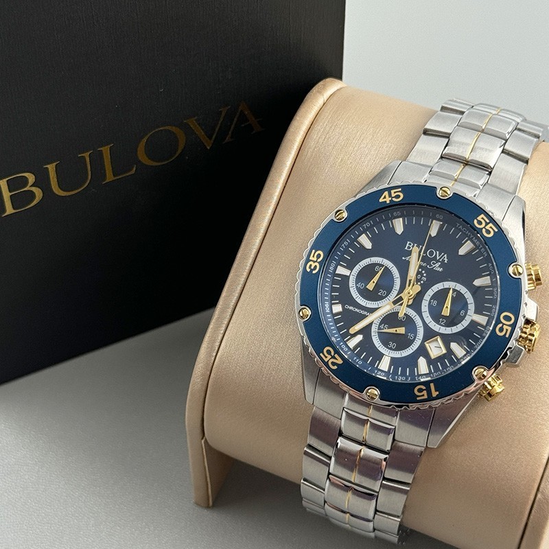 Bulova Marine Star 98B400 Chronograph Men’s Quartz Watch 41.5mm Blue Dial