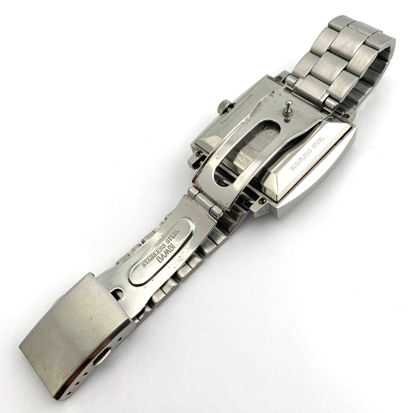 Nivada Grenchen Automatic Square Watch Day Date Stainless Steel From Japan