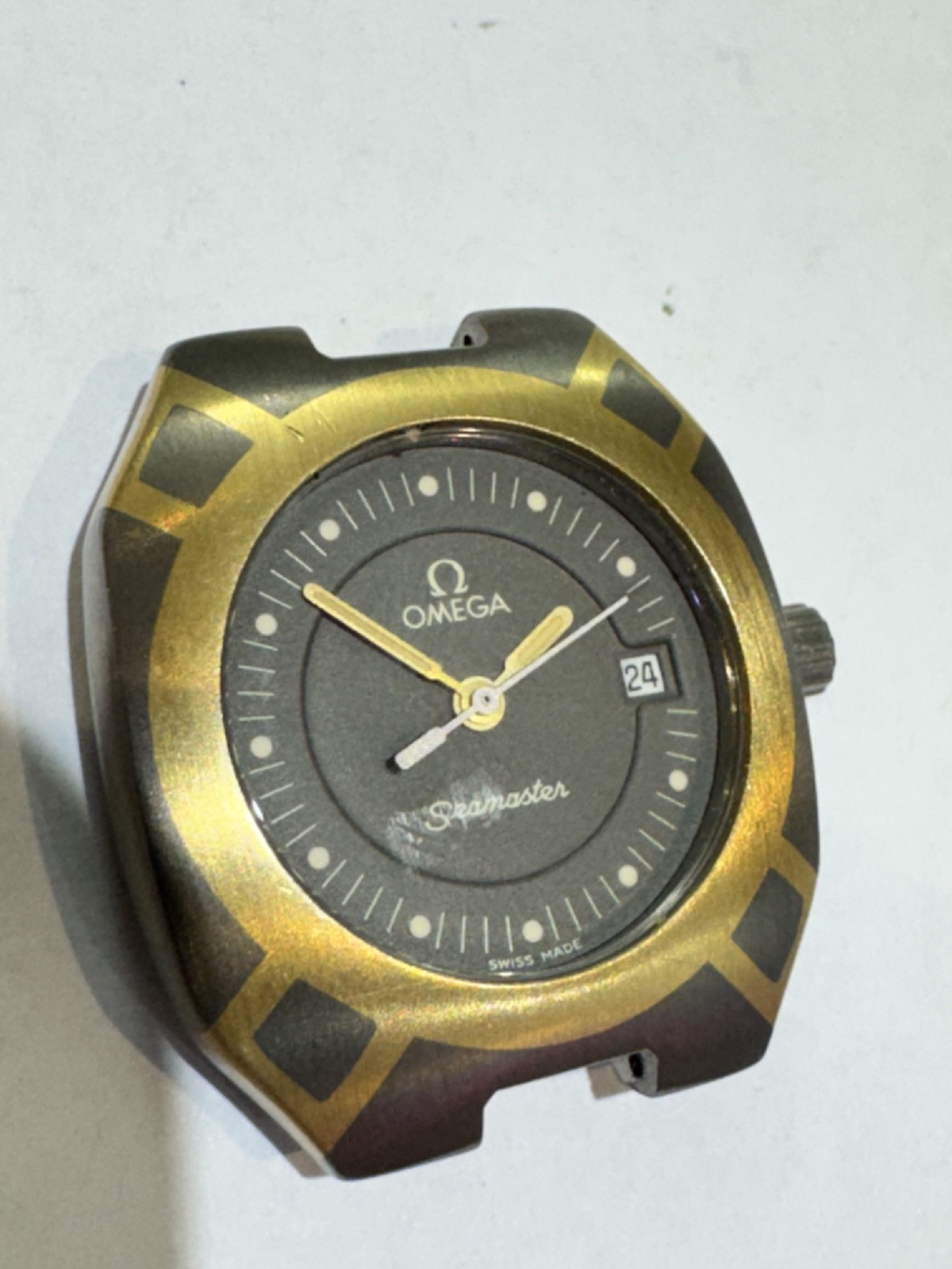 Omega Seamaster Polaris Quartz Working Steel and Gold Used Original