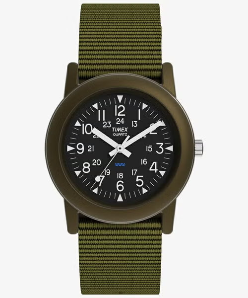 Timex Camper T41711 Quartz 34mm Olive Military Watch Japan Exclusive Authentic