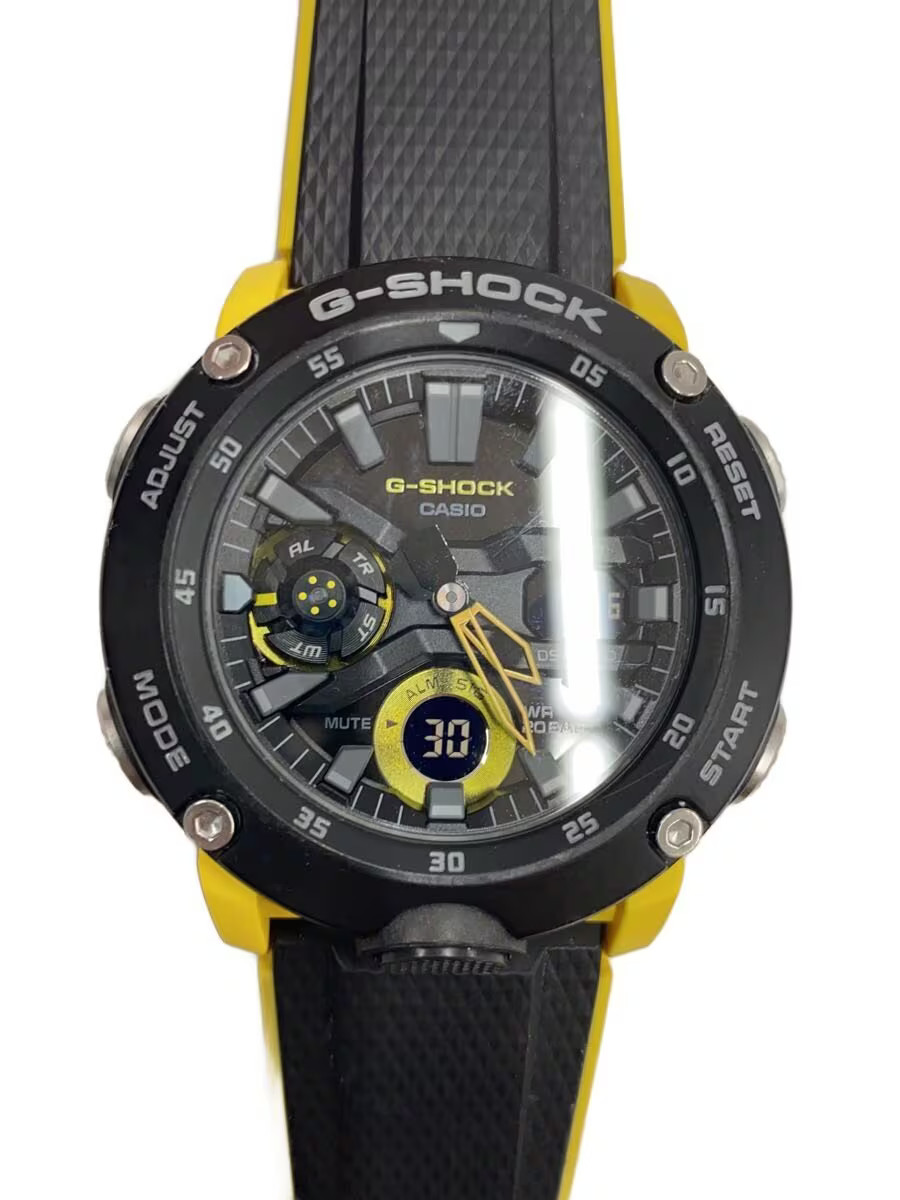 CASIO Quartz Watch G SHOCK Digital Analog Rubber Black Yellow Casio