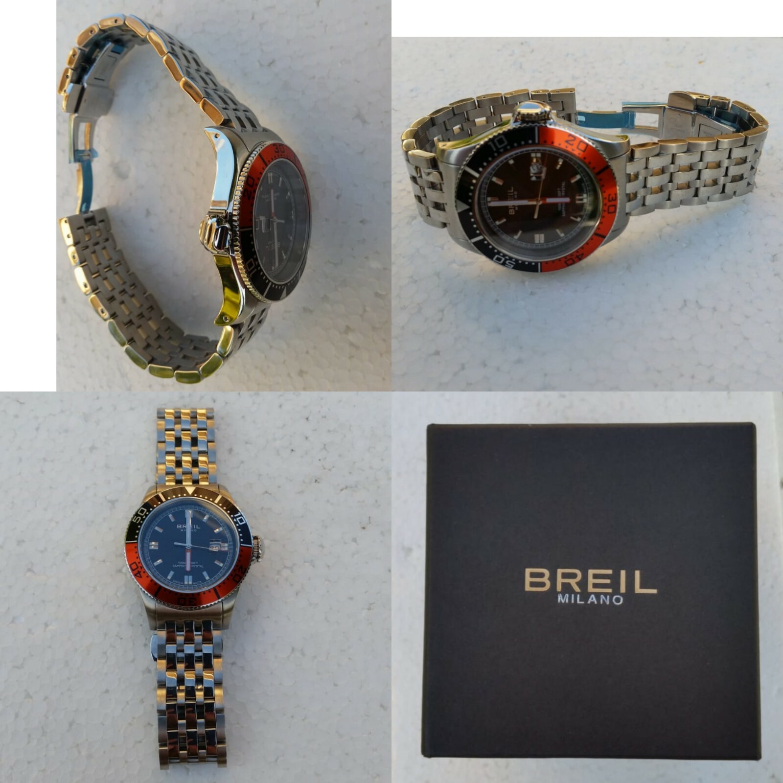 1970 BREIL MANTA QUARTZ UNDERWATER WATCH 100 MT STAINLESS STEEL