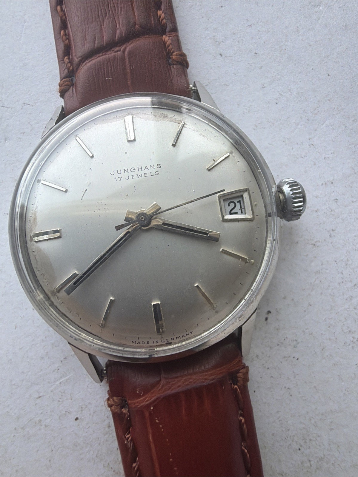 AW21 Genuine Rare Mens 34mm Junghans Mechanical Watch Germany Running-Working**
