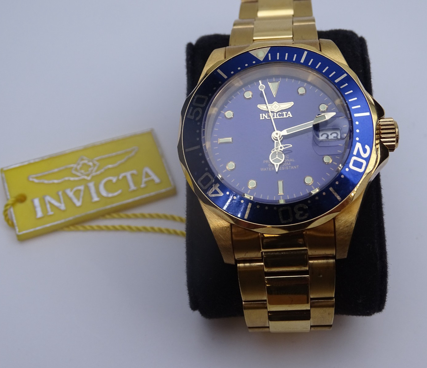 Invicta Pro Driver Automatic Blue Dial Yellow Gold Plated 89300 Men’s Watch