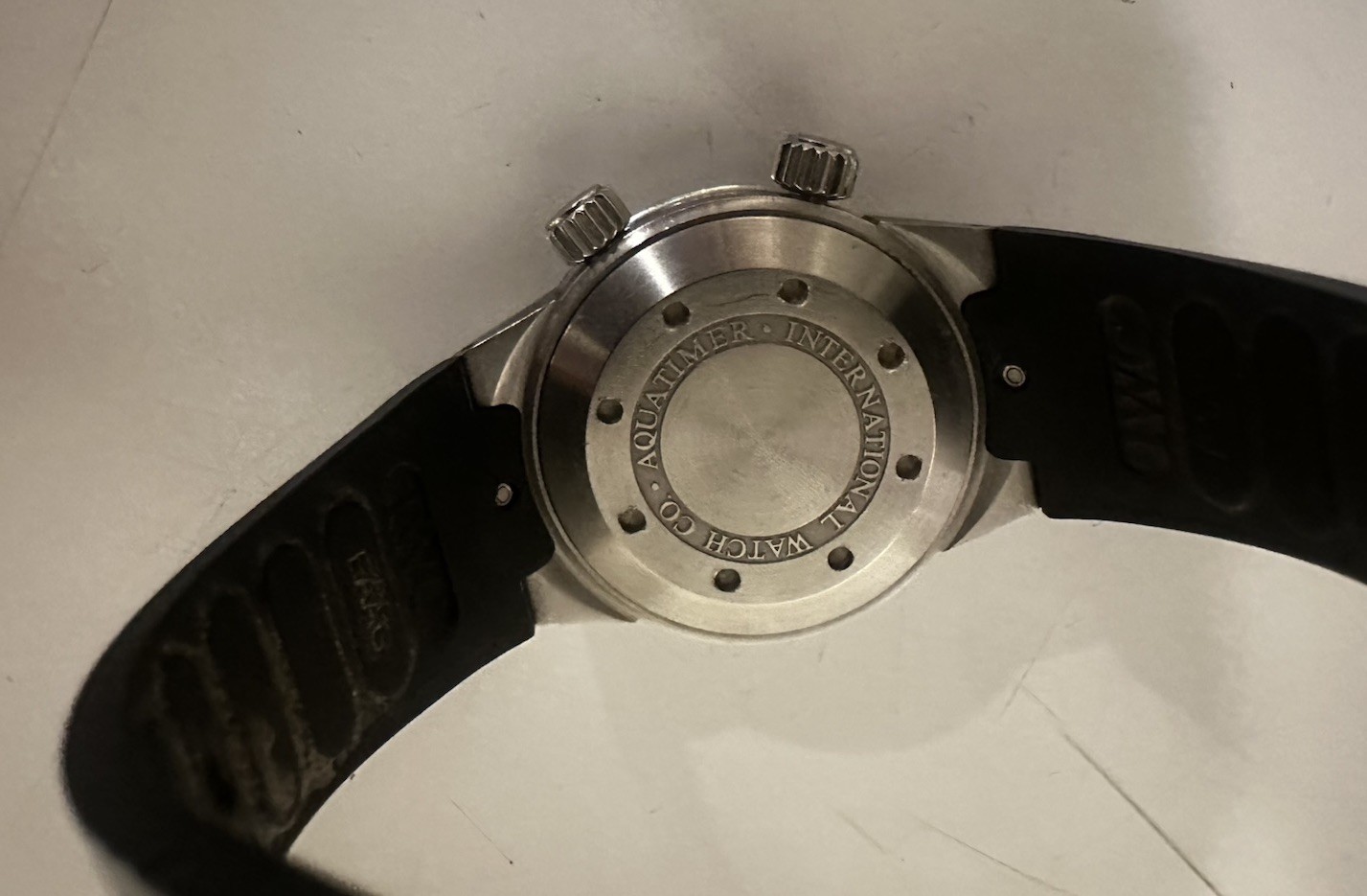 IWC Aquatimer Automatic Diver 2000m Date Black Dial Silver Steel Rubber