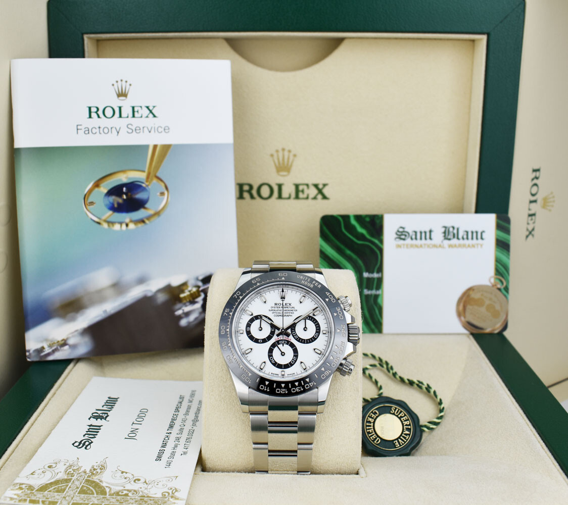 ROLEX – Stainless PANDA Ceramic DAYTONA White Dial 116500 LN – SANT BLANC