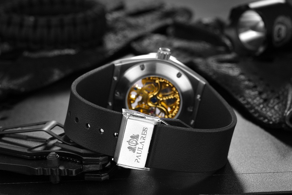 Automatic Mechanical Hollow Rose Gold Tape Men’s Watch