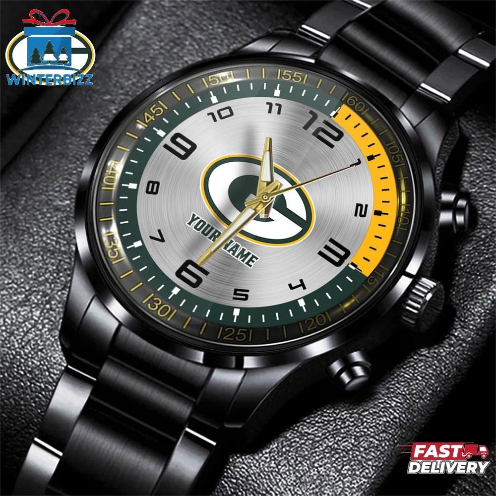 Personalized Name Football Green Bay Football Team Packerss Black Stainless Stee