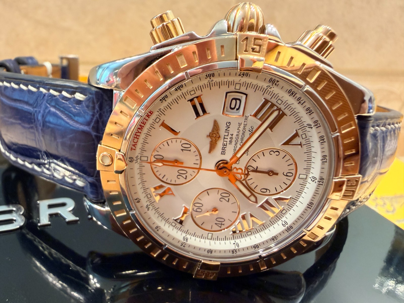 Excellent Breitling Chronomat Evolution, SS with 18K Bezel 43mm
