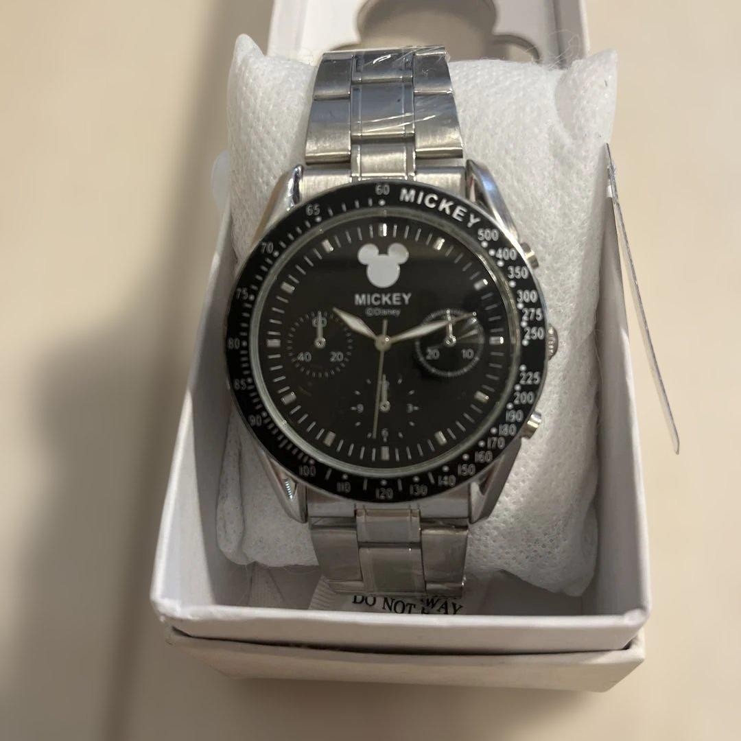 Mickey Chronograph Watch Black Stainless Steel Disney Casual Collectible