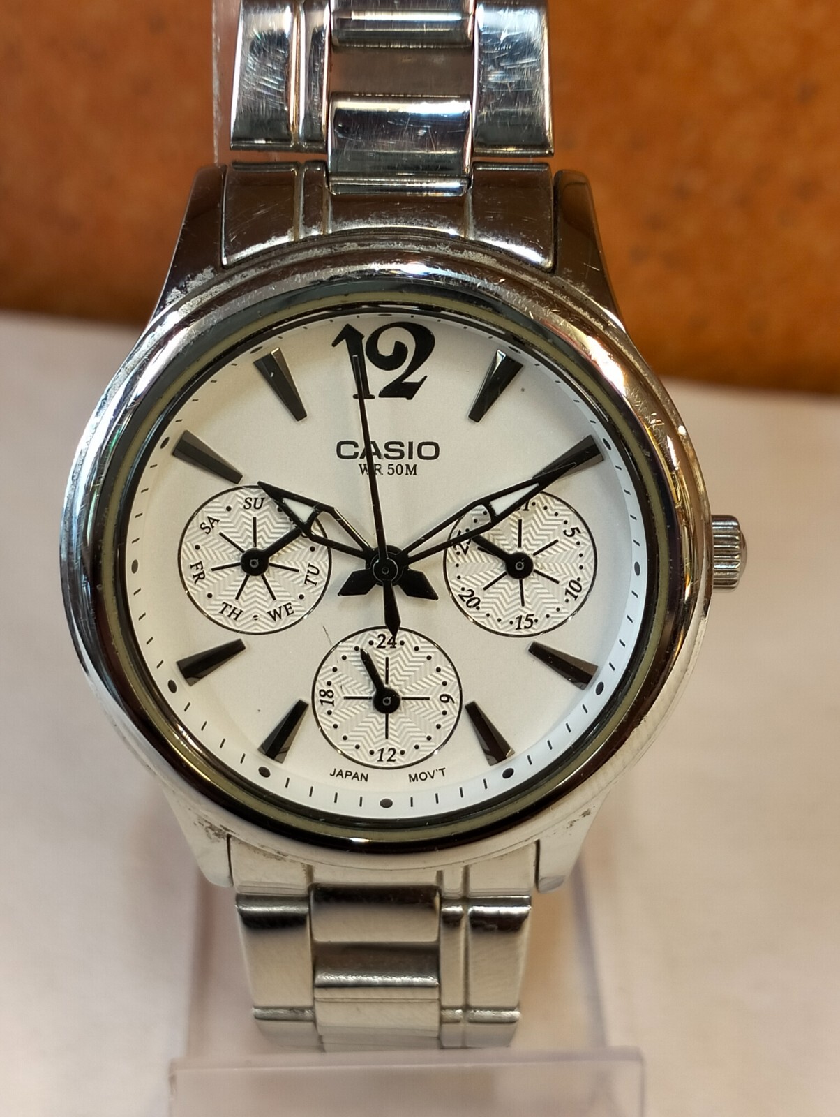 MULTIFUNCTION QUARTZ WHITE DIAL LTP-2085 JAPAN WOMEN’S FULL WORK ALL ORG.