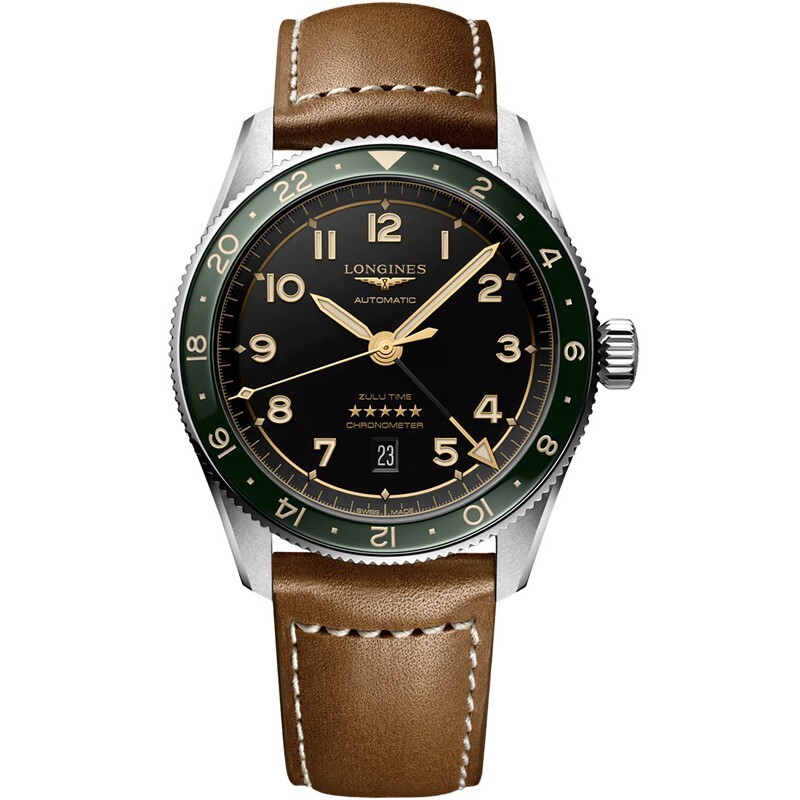 New Longines Spirit Zulu Time 39mm Black Dial GMT Men’s Watch L38024632