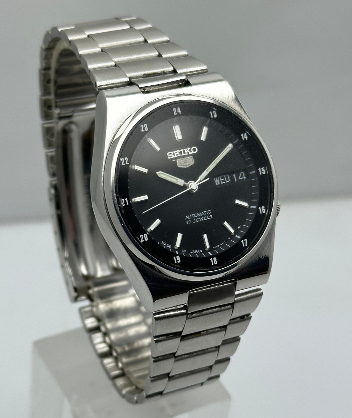 Seiko 5 Automatic 7009-3161 Railway Time Day/Date Vintage Men’s Wrist Watch