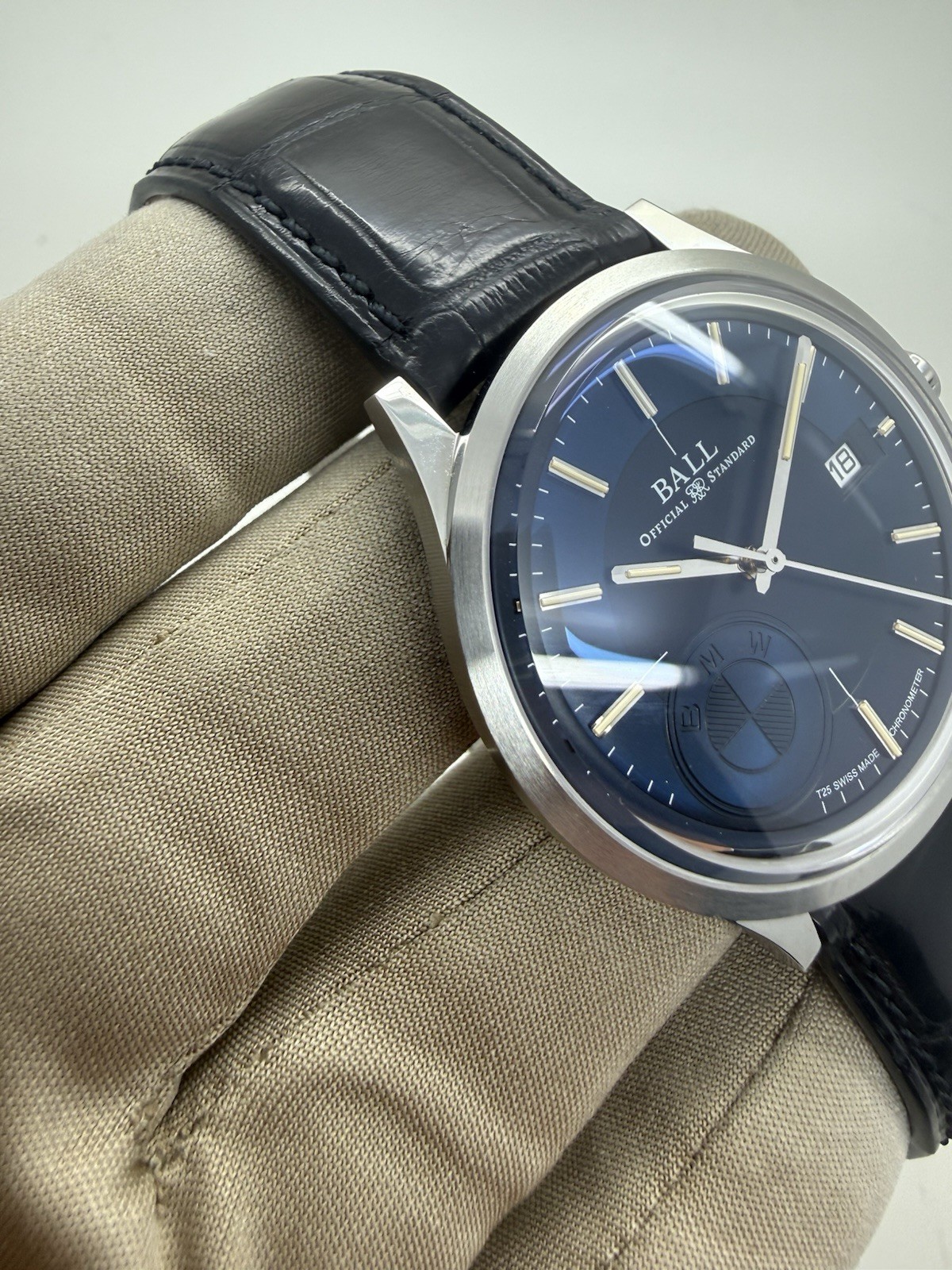 Ball BMW Edition Blue Dial Automatic Steel 40mm Leather Strap Watch NM3010D
