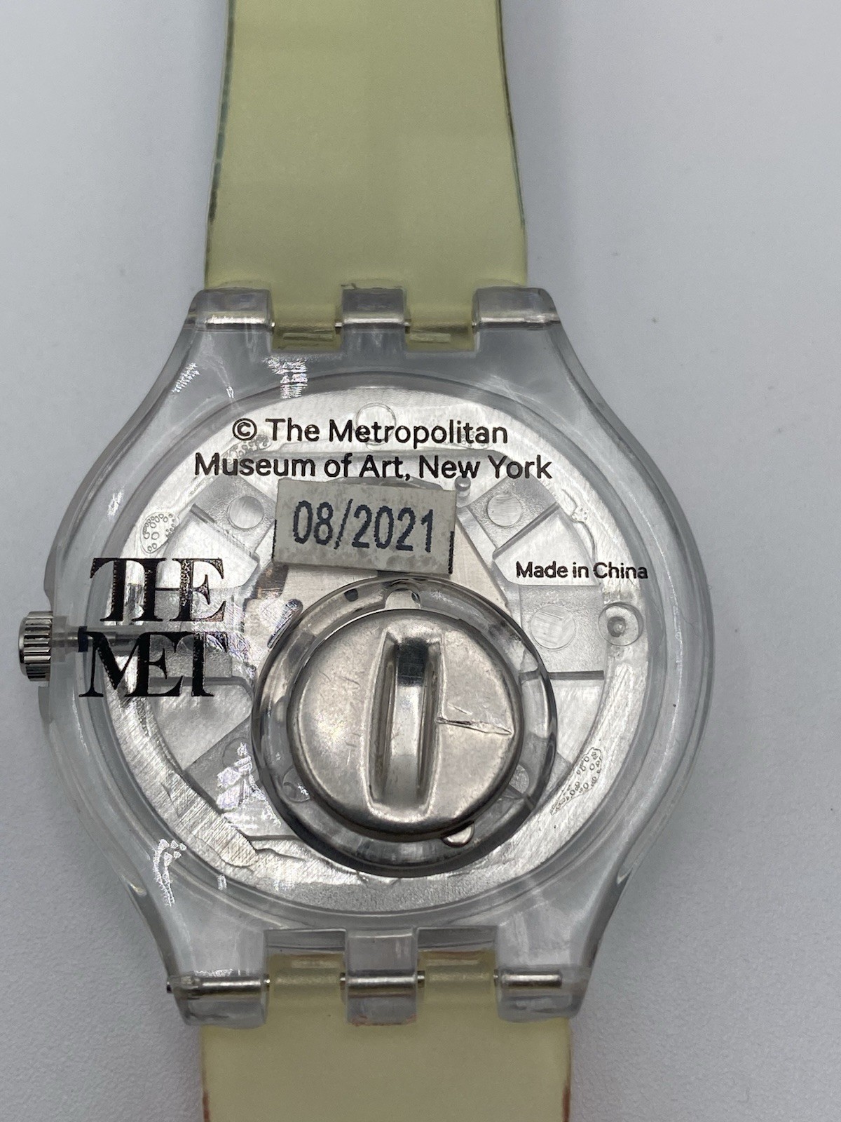 Geometric Dial Multicolor Analog Wristwatch Clear Plastic Case Strap Buckle