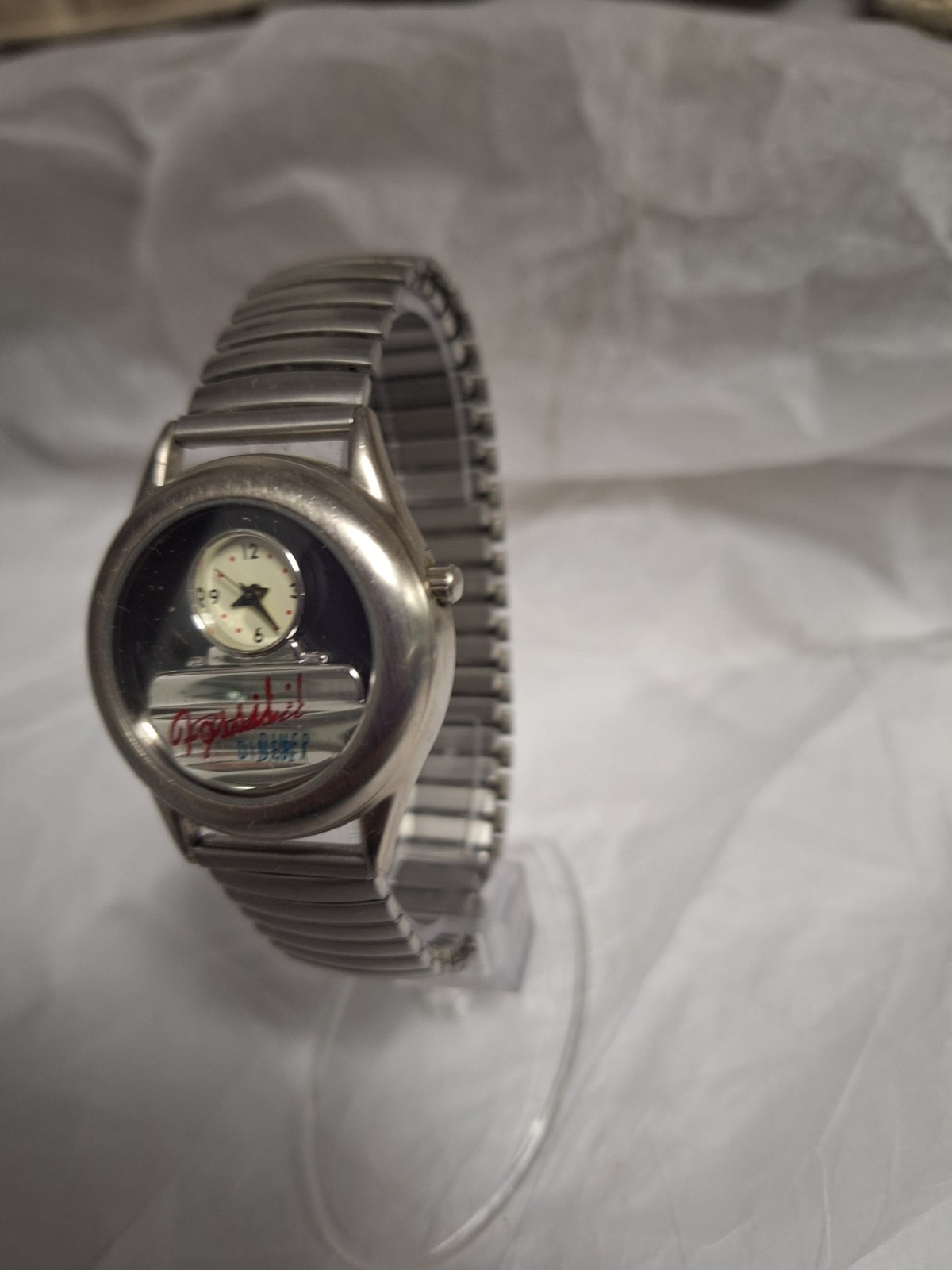 Fossil Two-Hand Silver Stainless Steel Watch Retro Diner Dial JR7708