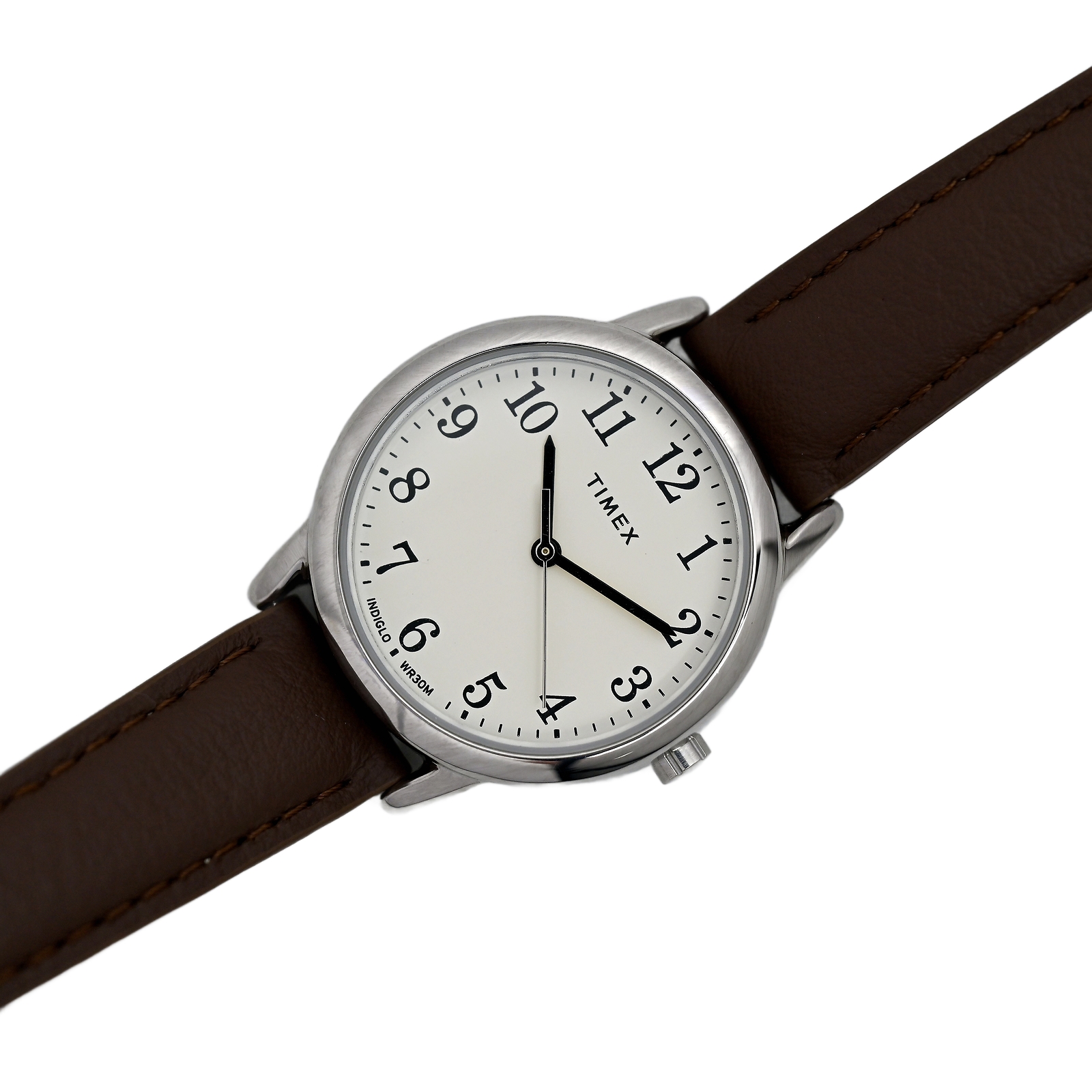 Timex Ladies Indiglo Easy Reader Butterfly Deployant Clasp White Dial Watch