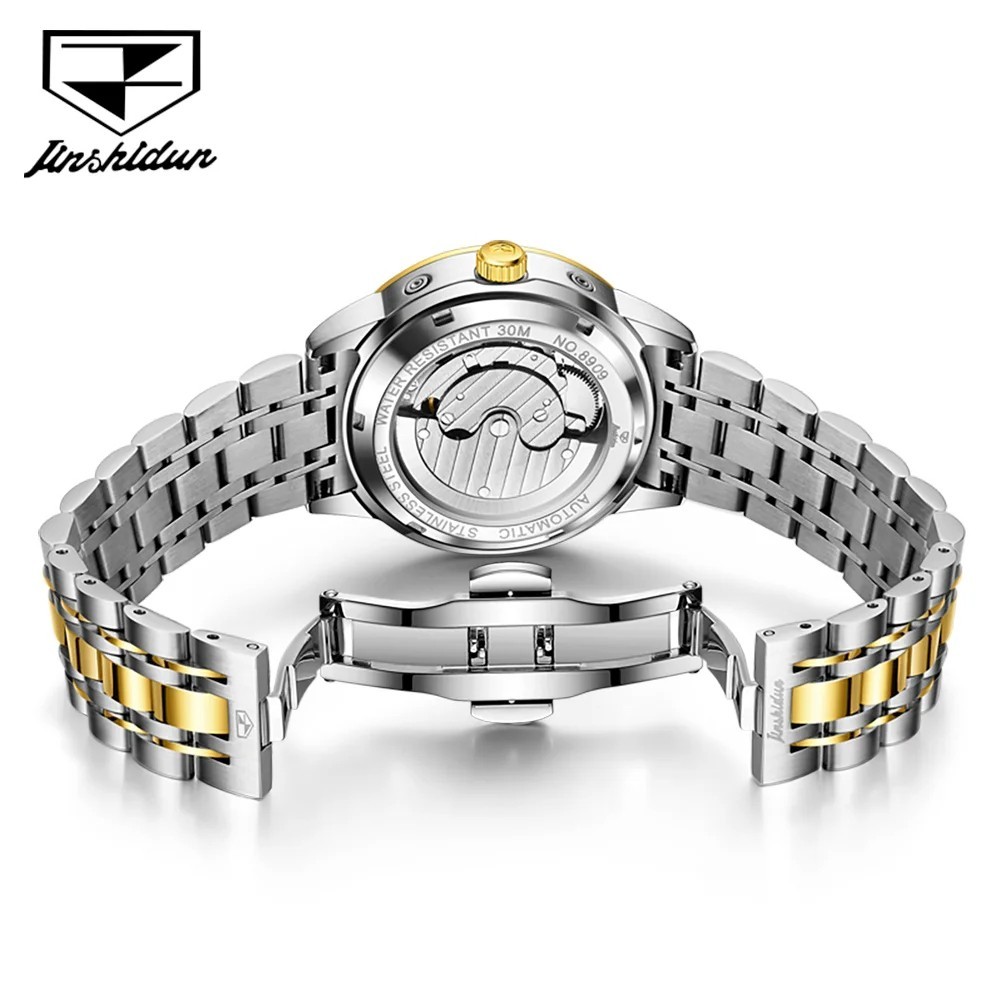 Automatic Mechanical Waterproof Watch Moon Phase Luxury Dial Men’s Men Strap