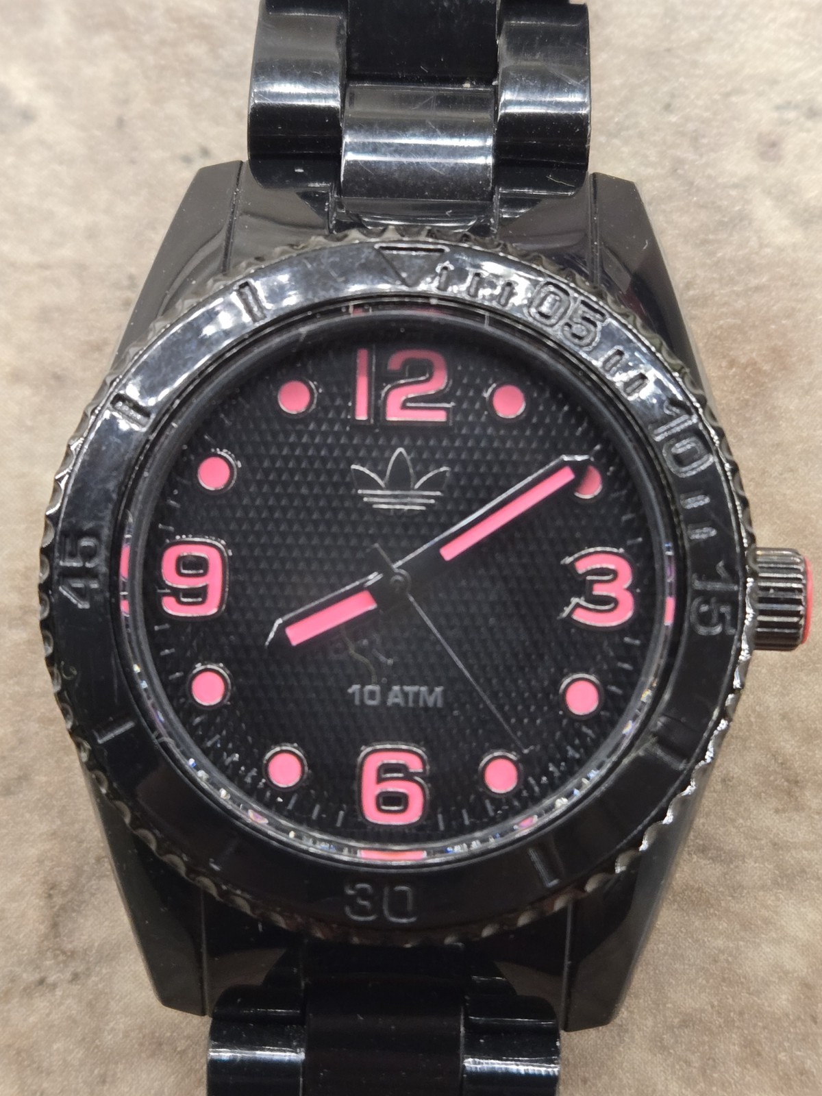 Adidas Brisbane ADH2982 Womens Black & Pink Watch Stunning HTF Model New Battery