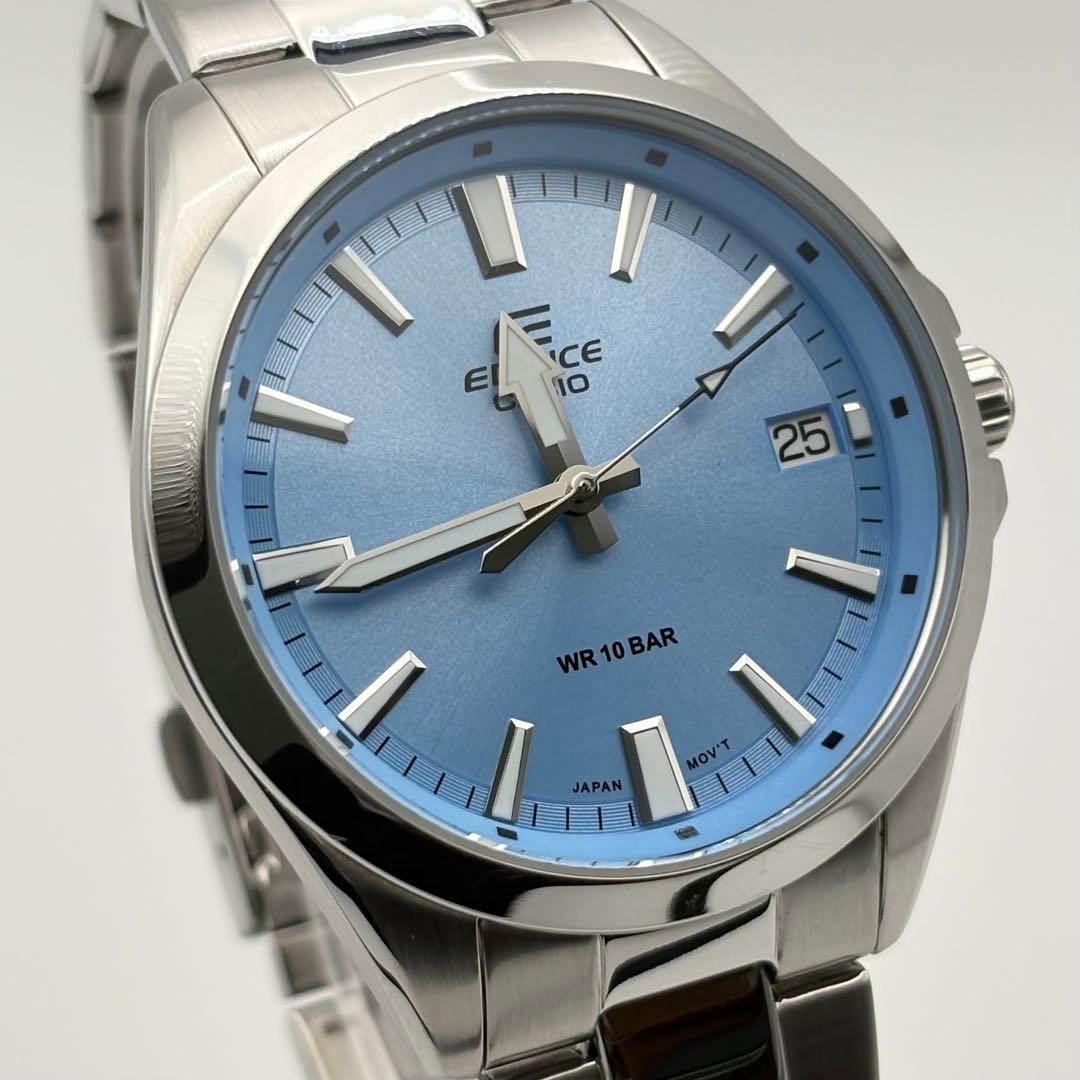 Casio Edifice EFV-100 Blue Dial Quartz Mens Watch Stainless Steel Japan