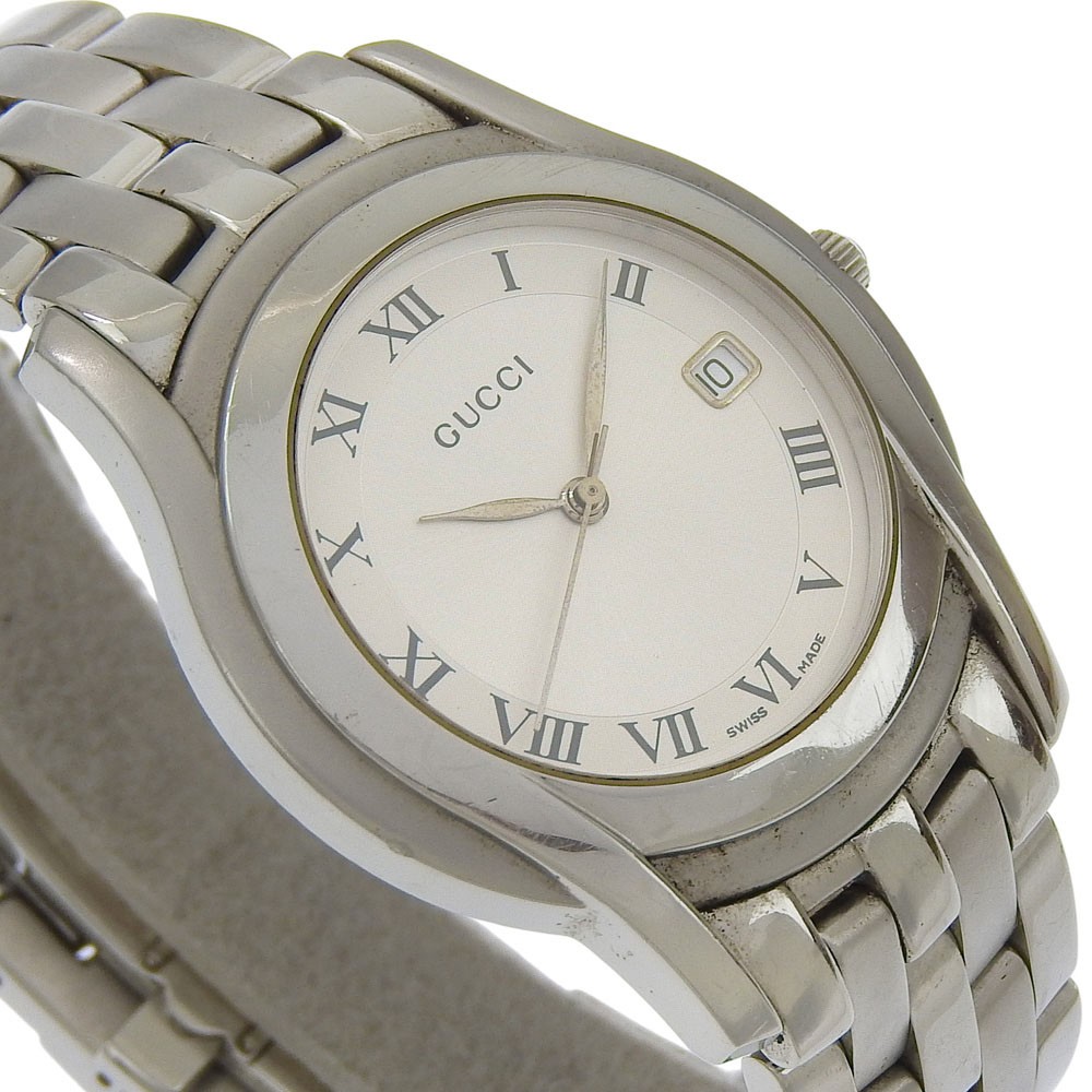 GUCCI Watches 5500M Silver SilverDial Stainless Steel Quartz Analog displa…