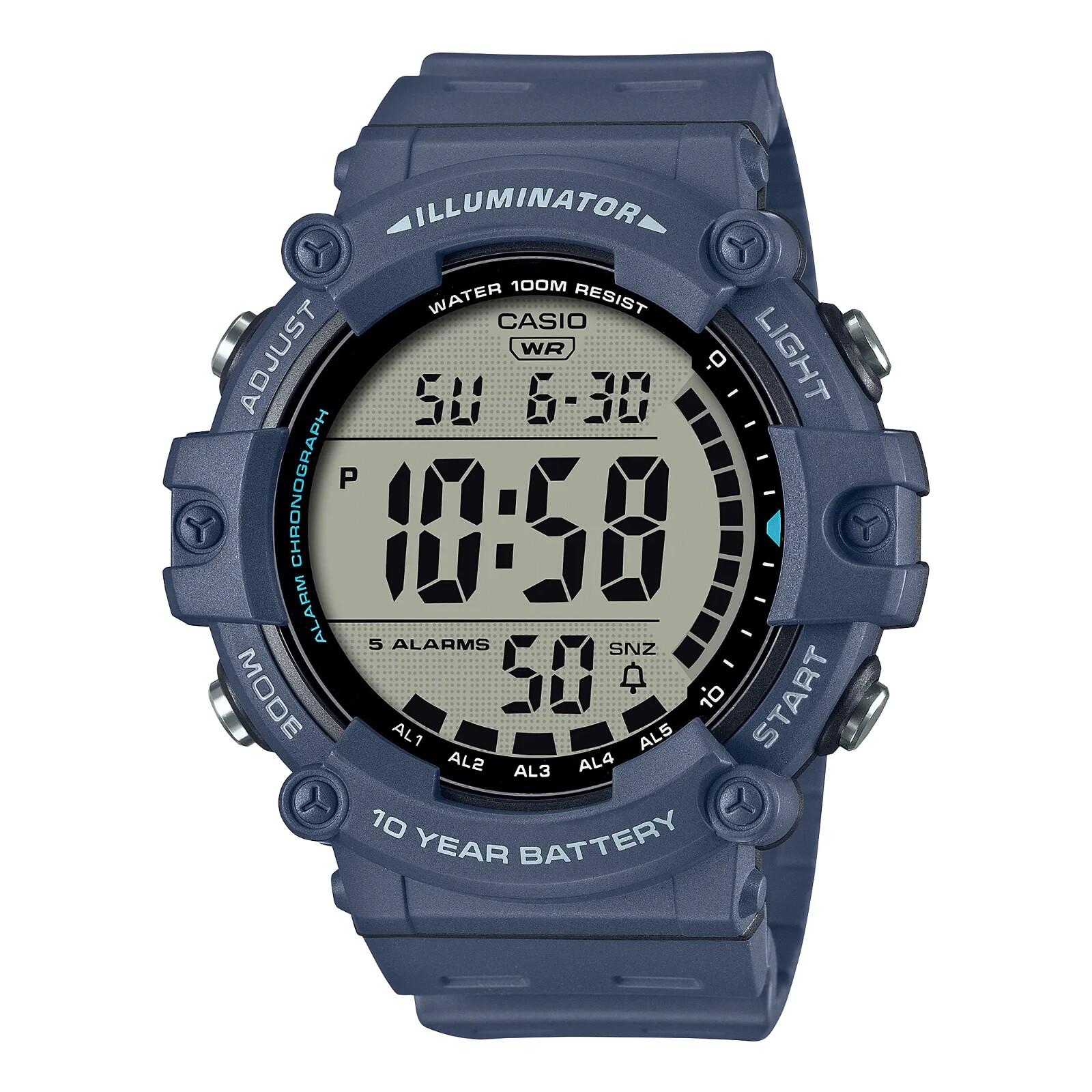 Casio AE1500WH-2AV, Chronograph Watch, Illuminator, 5 Alarms, 10 Year Battery