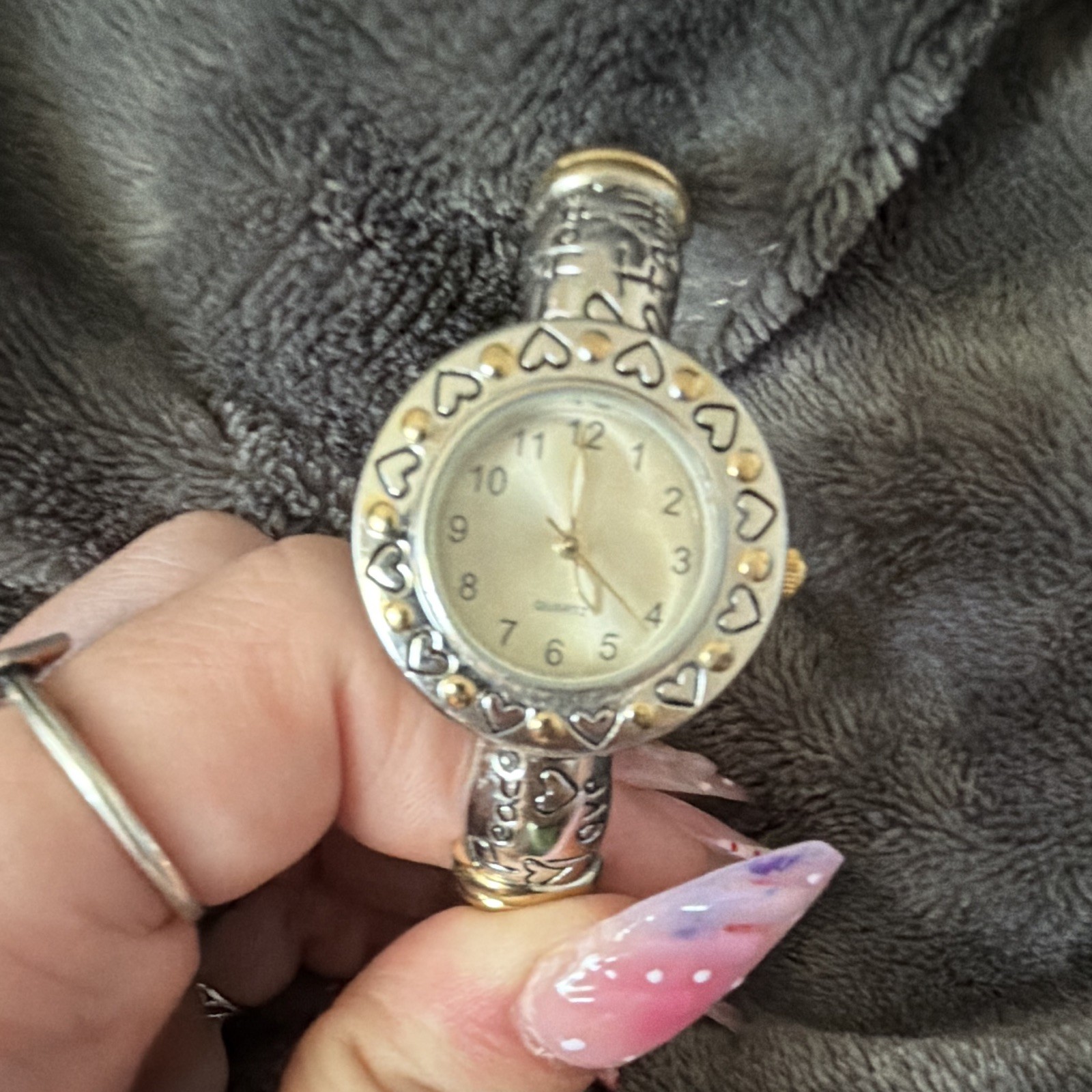 Woman’s Quartz Motivational Watch Costume Two Tone Stainless Steel Working Watch