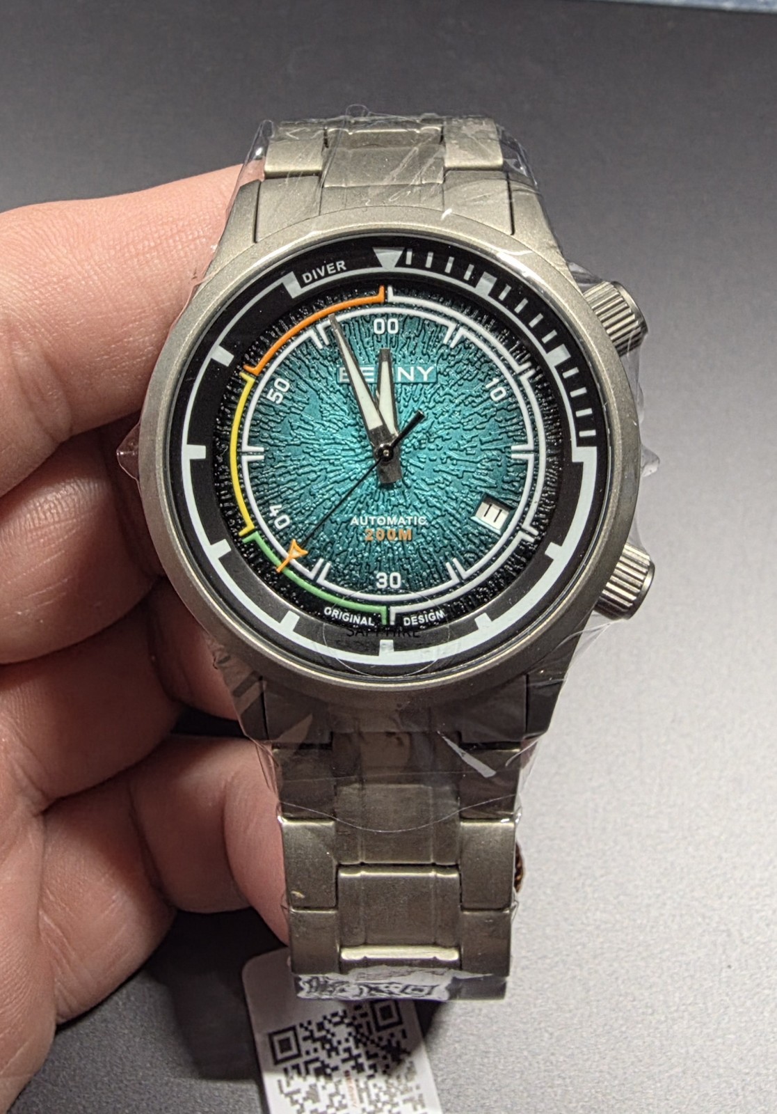 BERNY Men’s Diver Watch Titanium Automatic Mechanical Sapphire 200M Waterproof