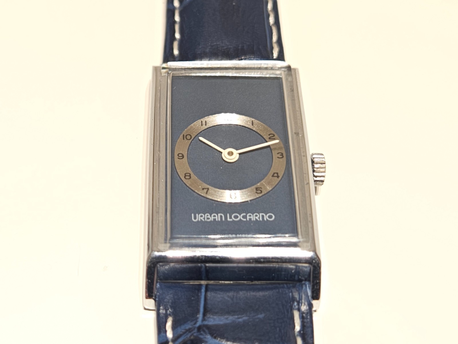 VINTAGE ELEGANT SWISS CHROMED RECTANGLE TANK MEN MECHANICAL WATCH”URBAN LOCARNO”