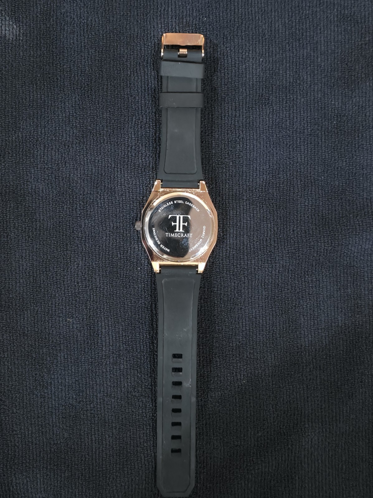 Timecraft Eclipse 3 Bar Quartz Movement Watch Black Dial Black Rubber Strap