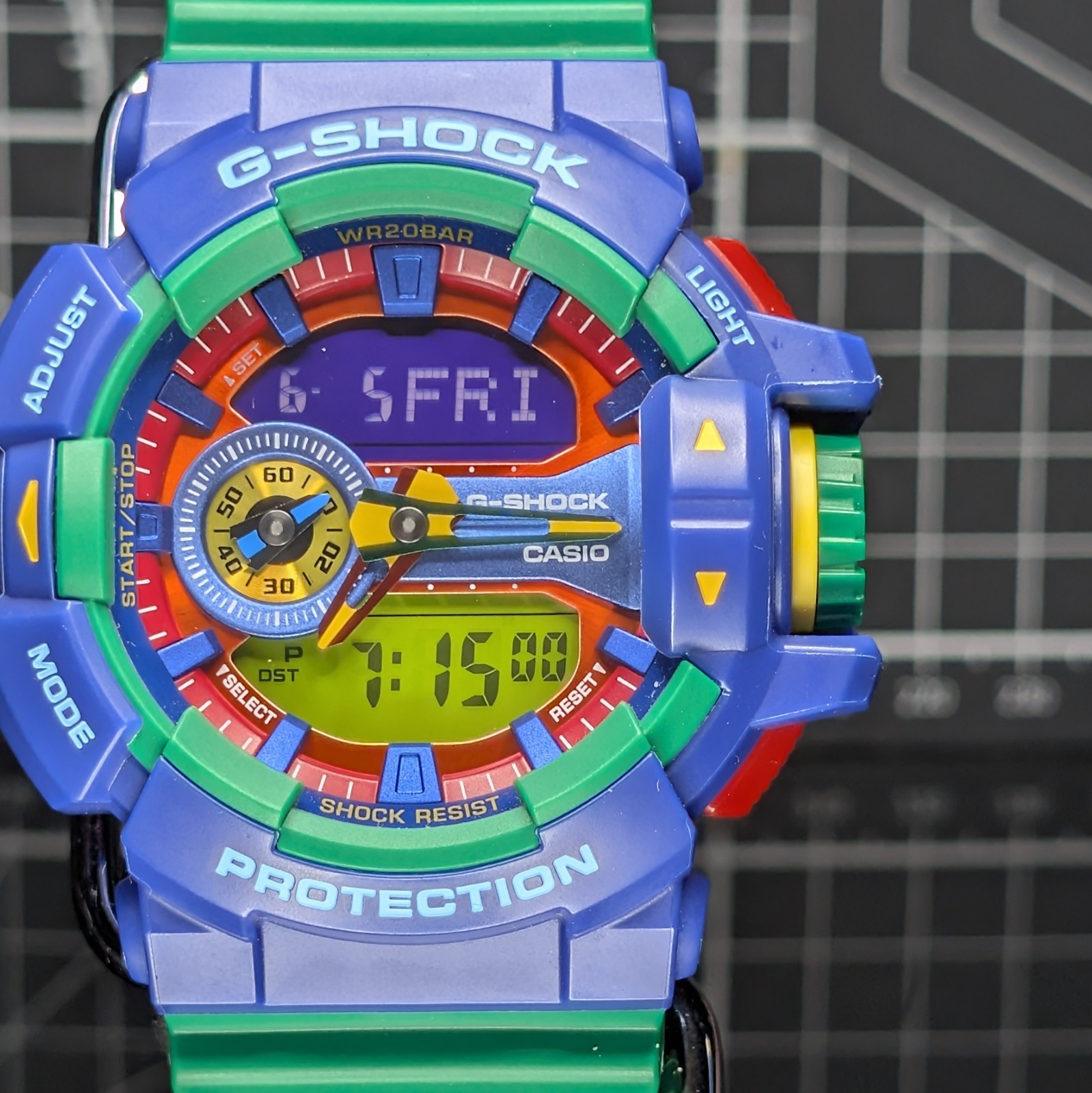 Casio G-Shock HYPER COLOURS GA-400 Blue Green Big Case Analog Digtal GA-400-2A