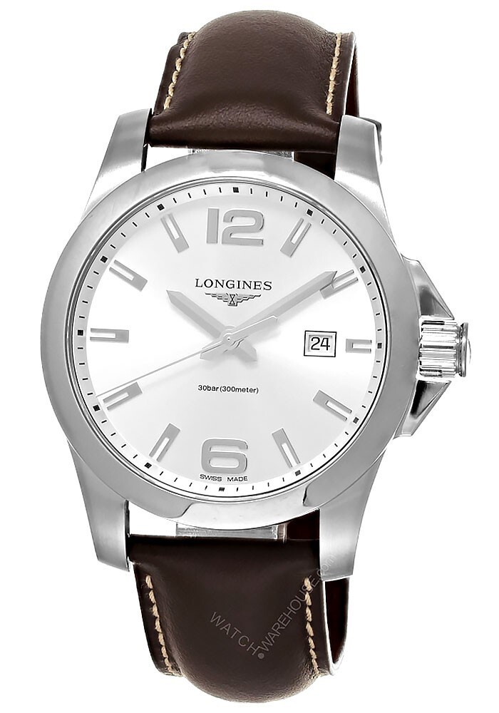 Longines Conquest 43mm Brown Leather Band Watch L3.760.4.76.5