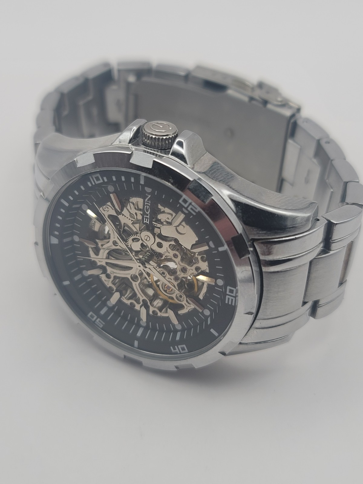 Elgin Skeleton Automatic Watch Men’s FG8030 TY2807 Movement Stainless Steel