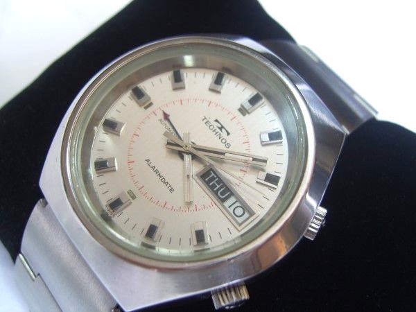 VINTAGE 70’S TECHNOS ALARMDATE AUTOMATIC CAL AS 5008 ORIGINAL BRACELET *6888