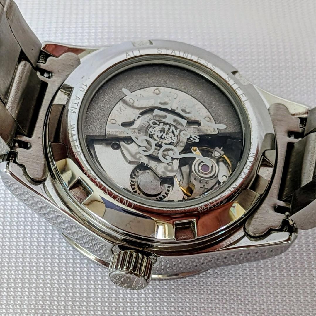 Technos Ladies White Automatic Watch Spanish Day Display Back Japan 073153