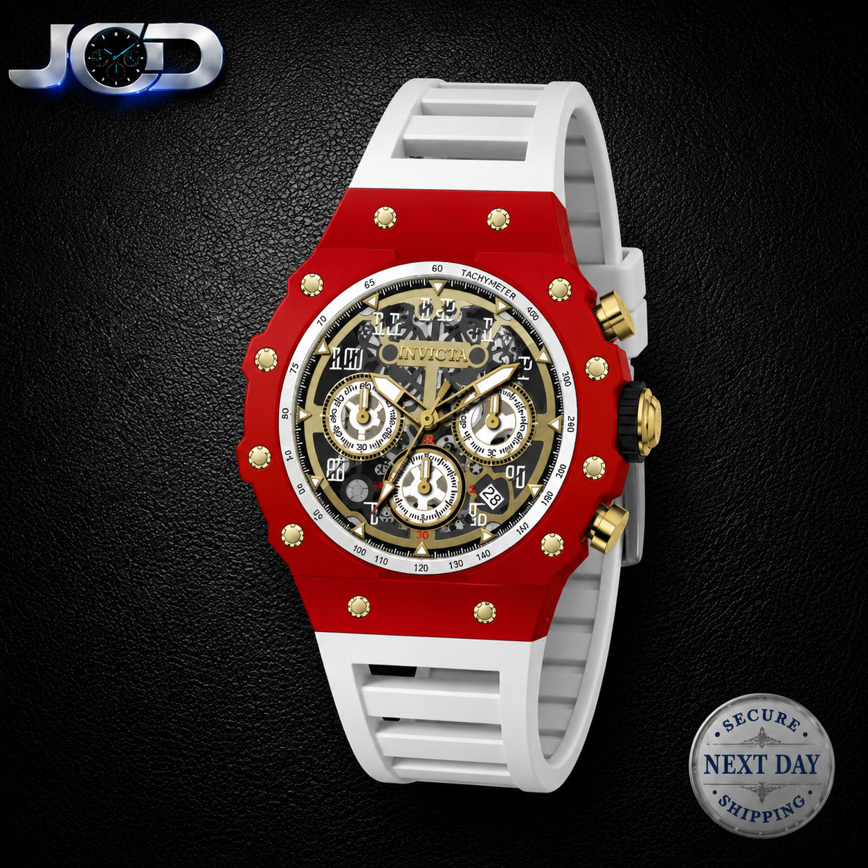 Invicta Racing Vaulthan Men’s Watch 44mm White/Red (69655) – Brand New