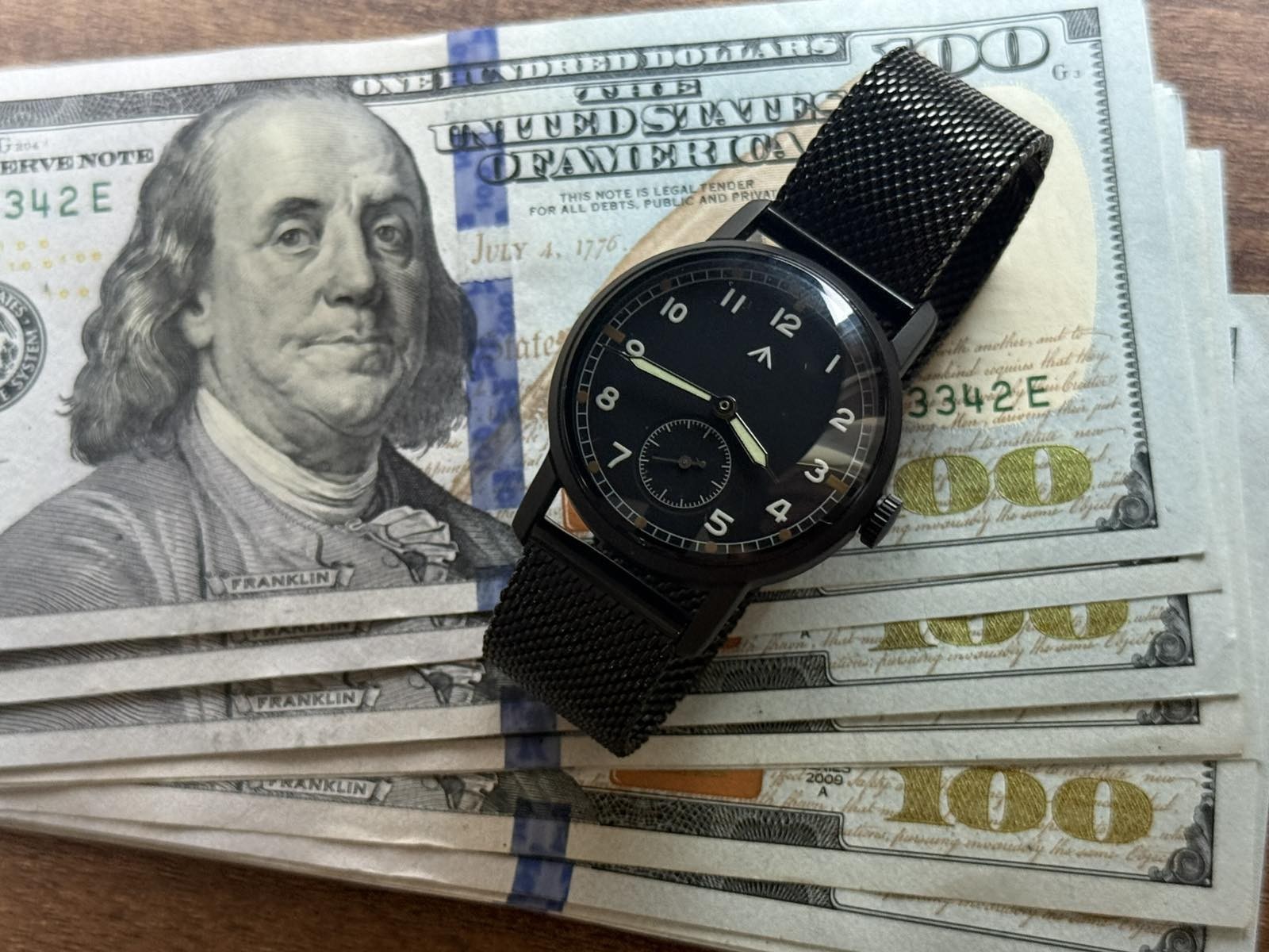 Pobeda Pilot Soviet Mechanical Black Dial Vintage Watch Zim 1990s Russian Men’s