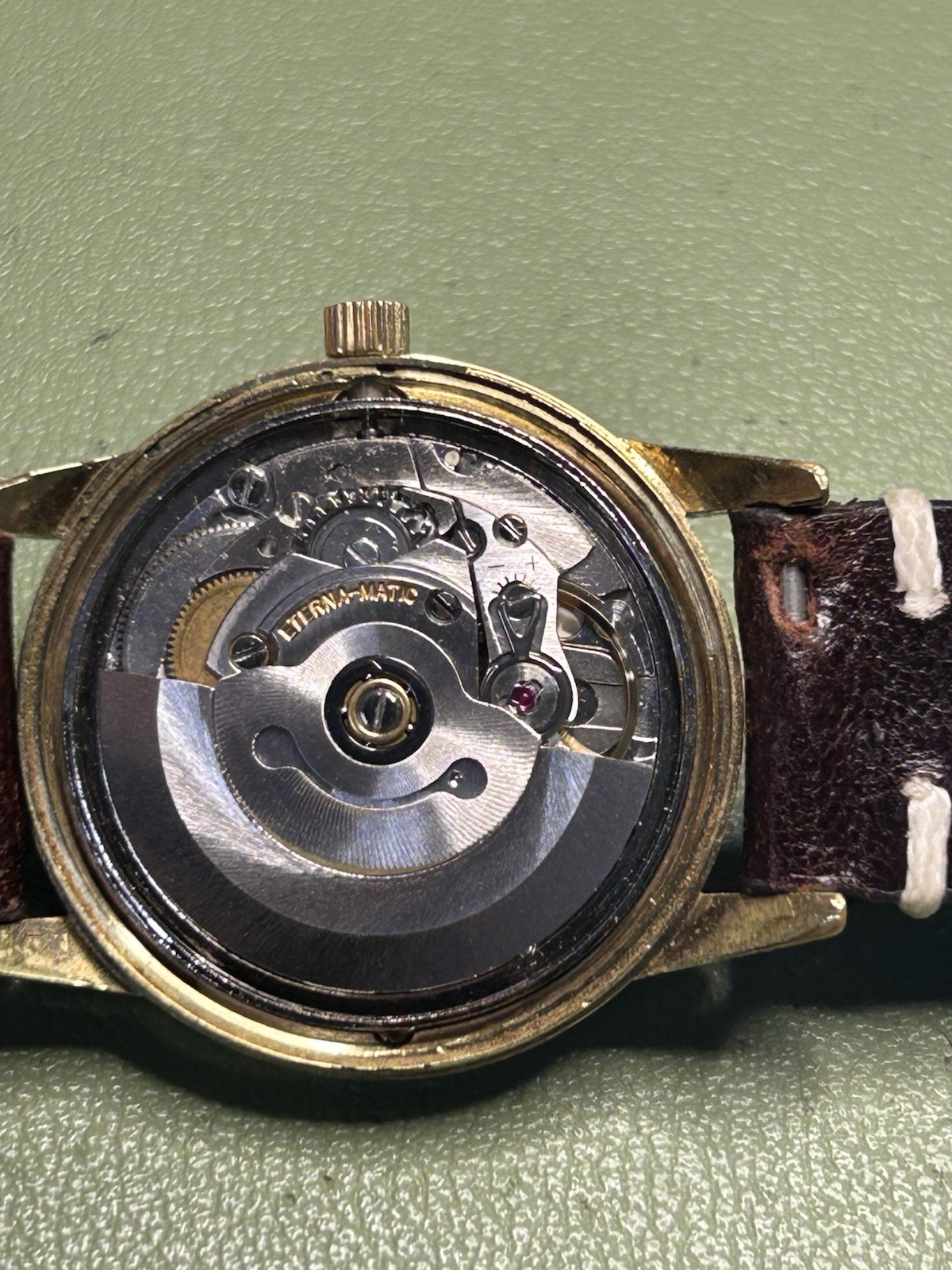 Vintage Eterna-Matic Automatic Date Cal. 2424 Gold Filled Swiss Men’s Watch Runs