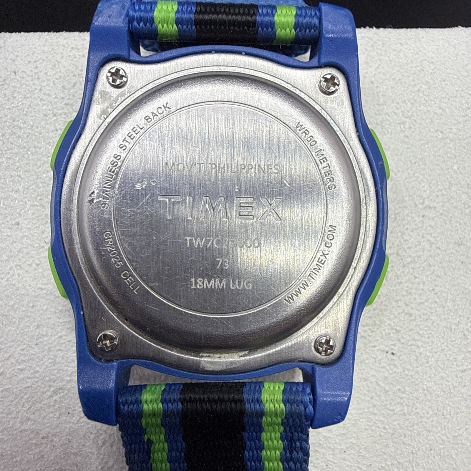 Timex Time Machines Digital Watch TW7C26000 Blue Black Green Working Read