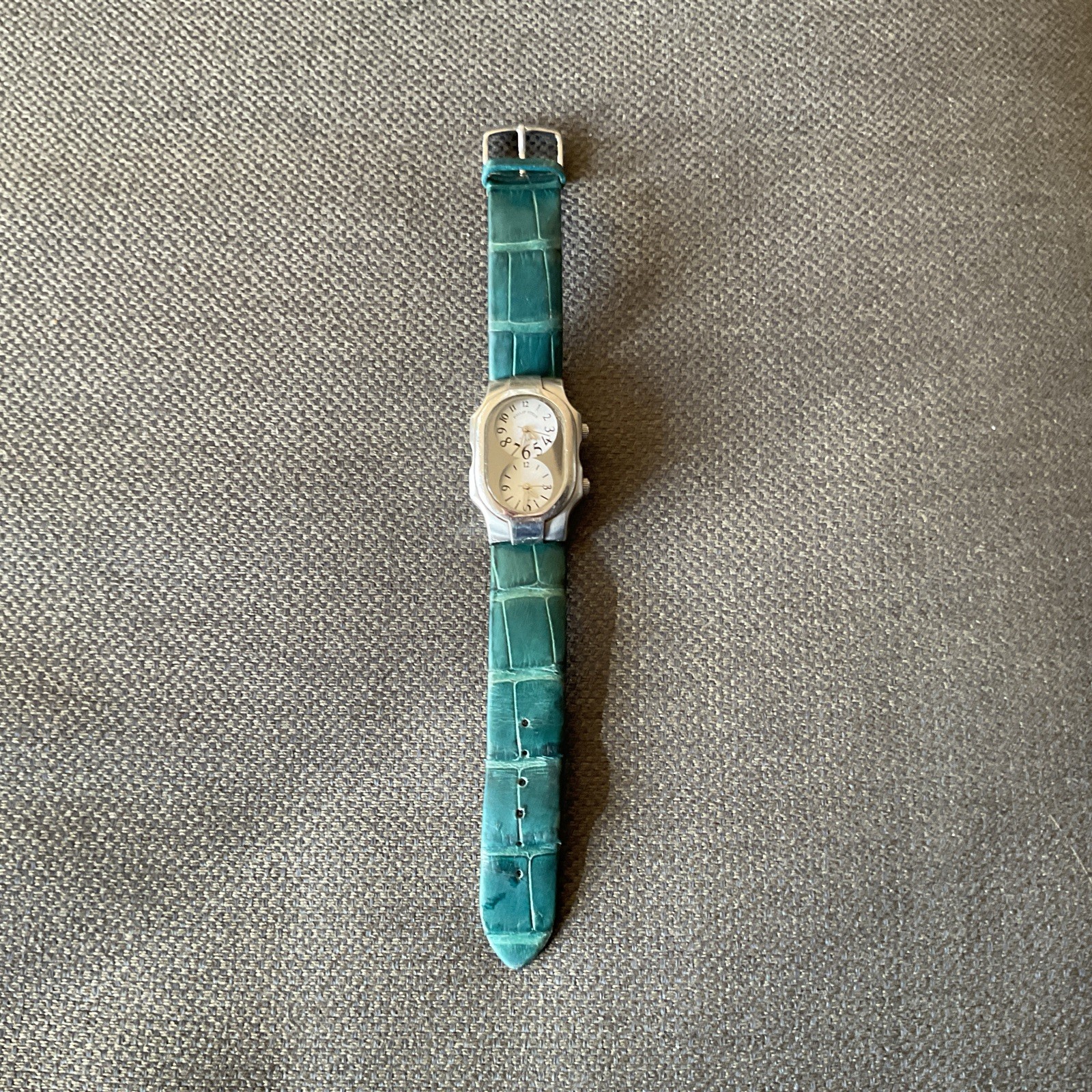 Philip Stein Vintage Dual Time Zone Watch Teslar Running Well