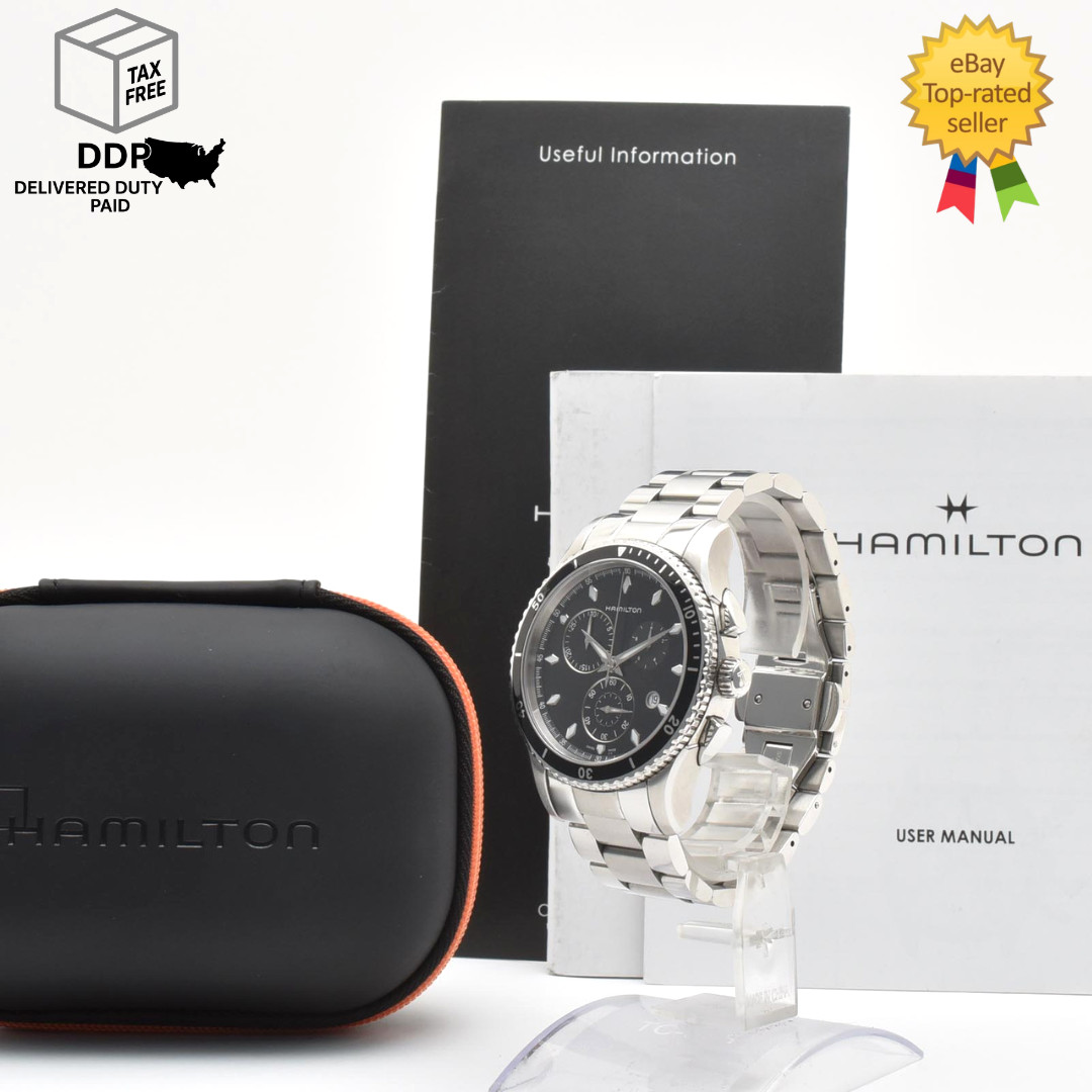[ MINT w/Box ] Hamilton H375120 Jazzmaster Black Silver Men’s Quartz Watch JAPAN