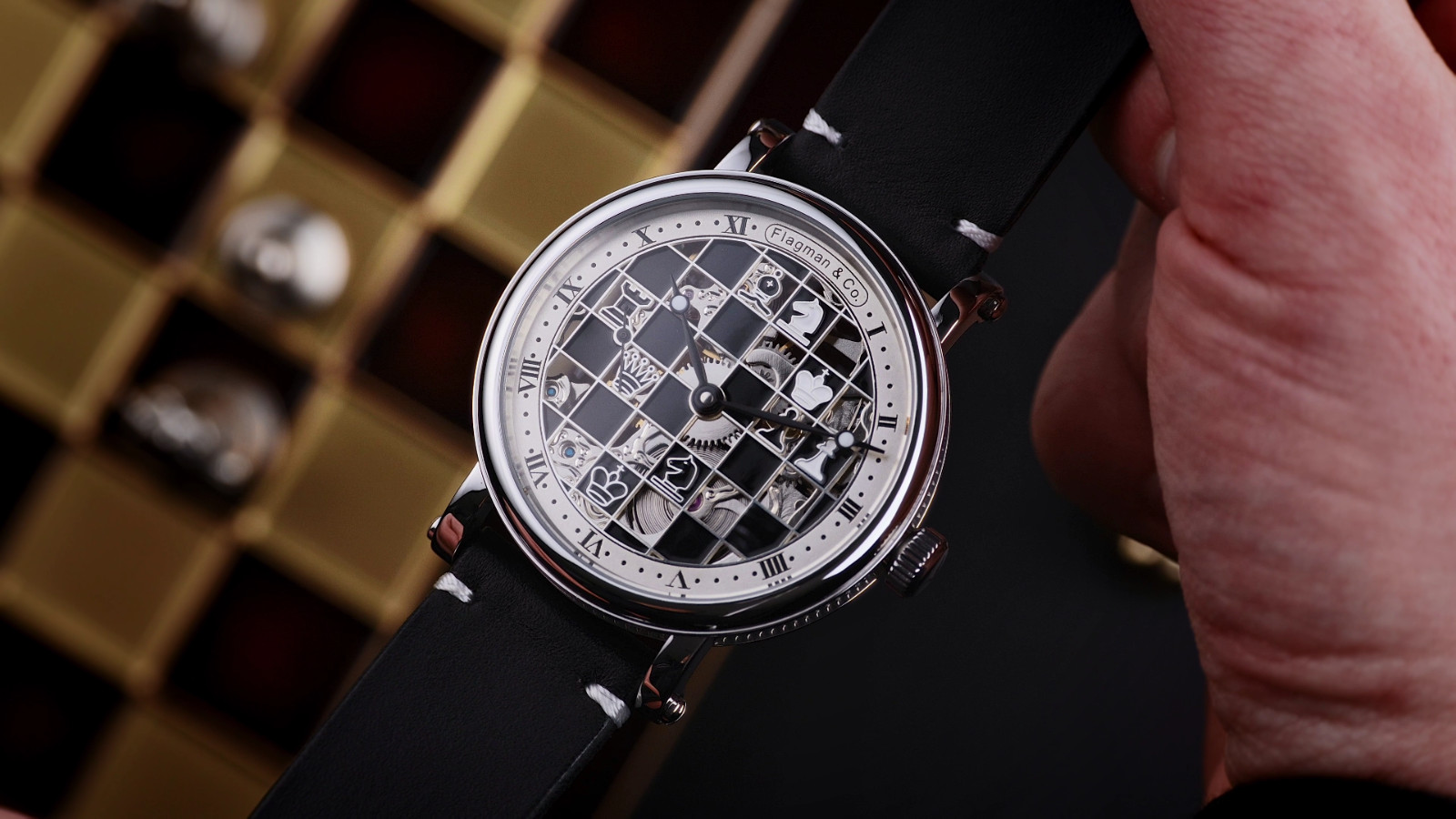 Сhess watch, Skeleton watch, Handmade watch, Mechanical watch, Artisan watch