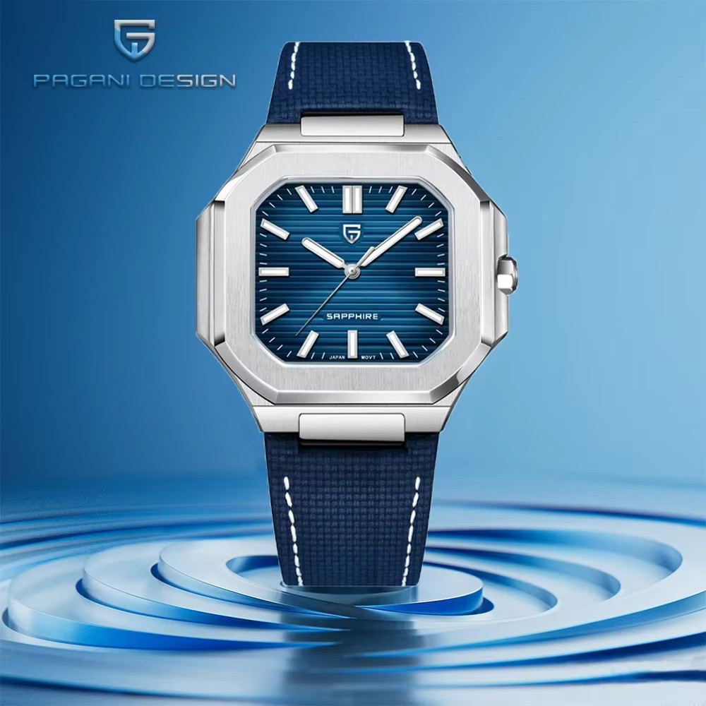 PAGANI DESIGN Quartz Men Watch Stainless Steel Sapphire Glass Luxury Sport
