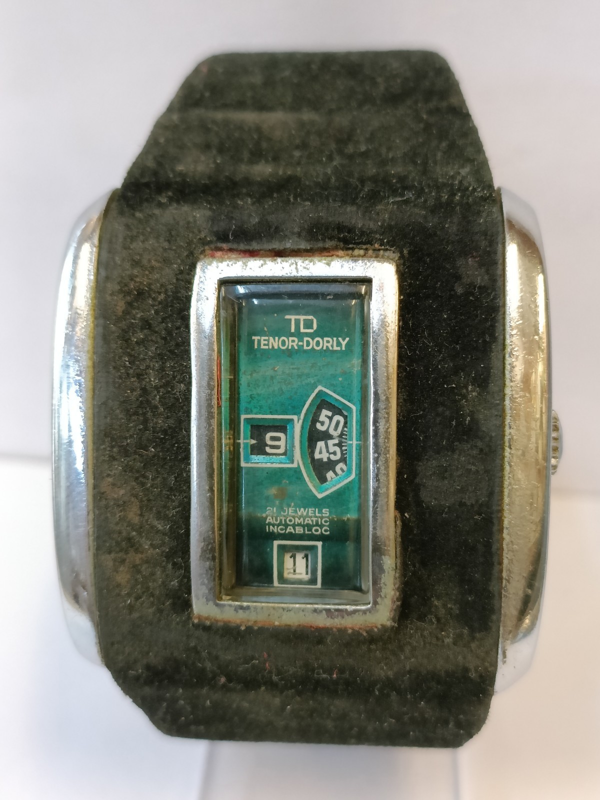 TENOR-DORLY DIGITAL JUMP HOURS AUTOMATIC PATINA GREEN DIAL SWISS MEN’S WORKING