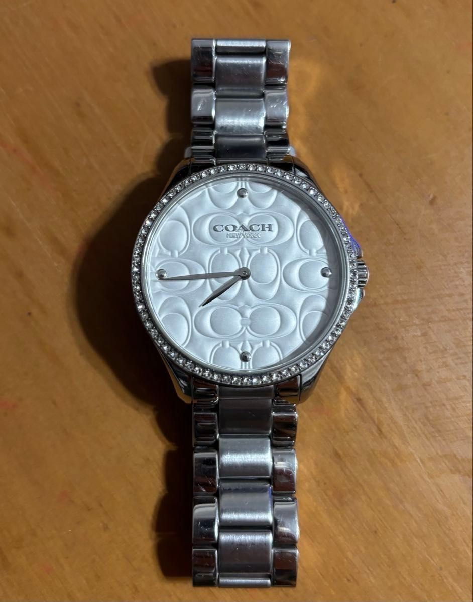COACH signature pattern ladies watch silver